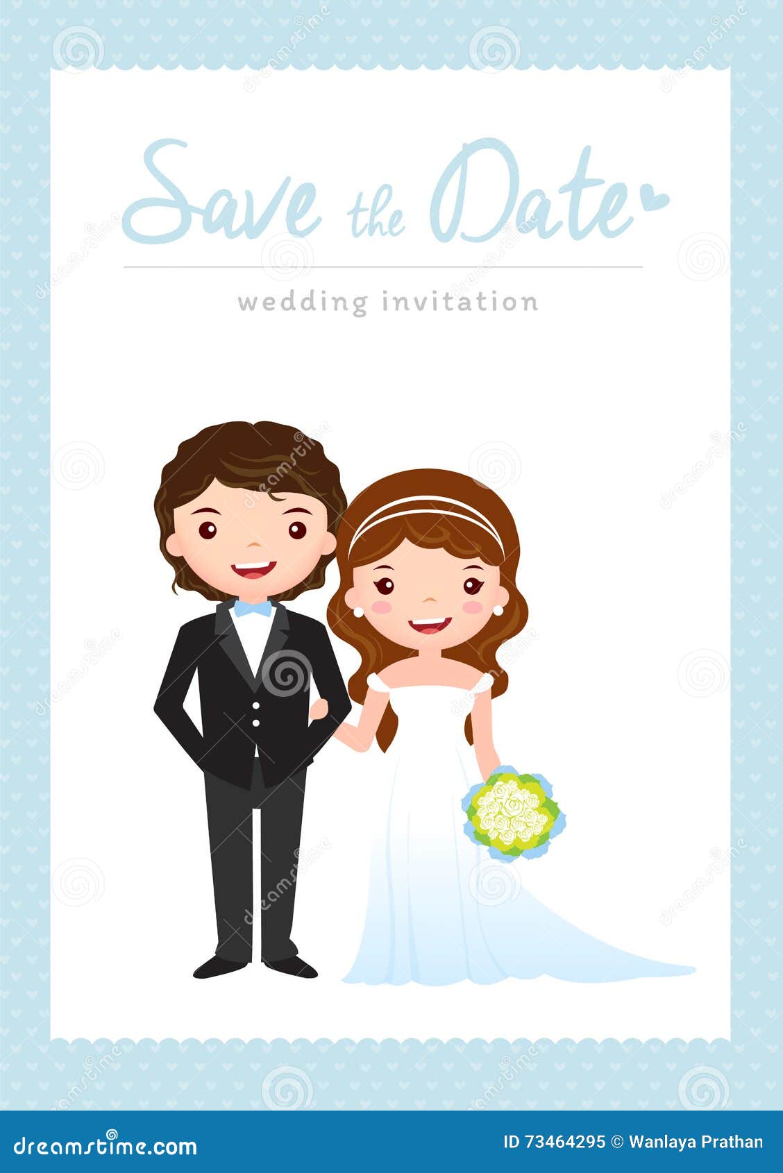 Cartoon Wedding Invitation Card Stock Vector - Illustration of cartoon