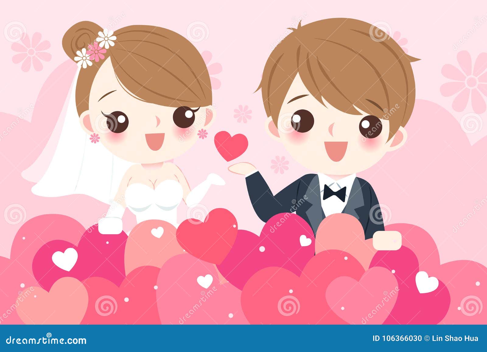 Cartoon wedding people stock vector. Illustration of cute - 106366030