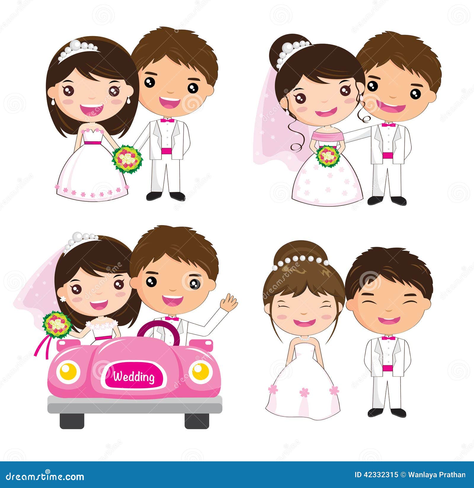 Cartoon wedding set stock vector. Illustration of decoration ...