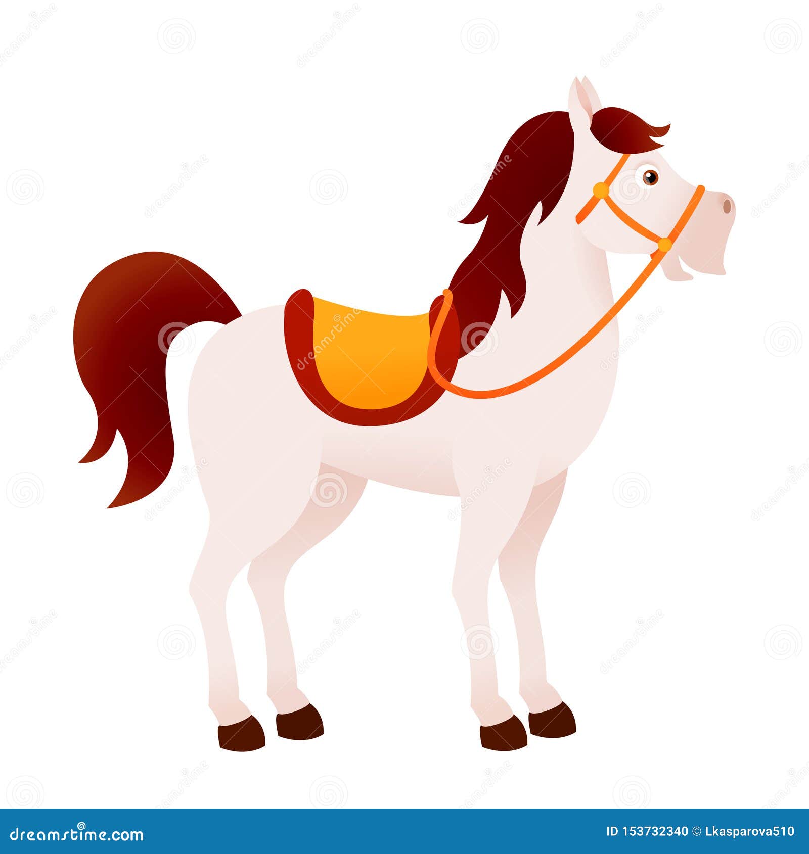 Cartoon White Horse Stock Vector Illustration Of Tail 153732340