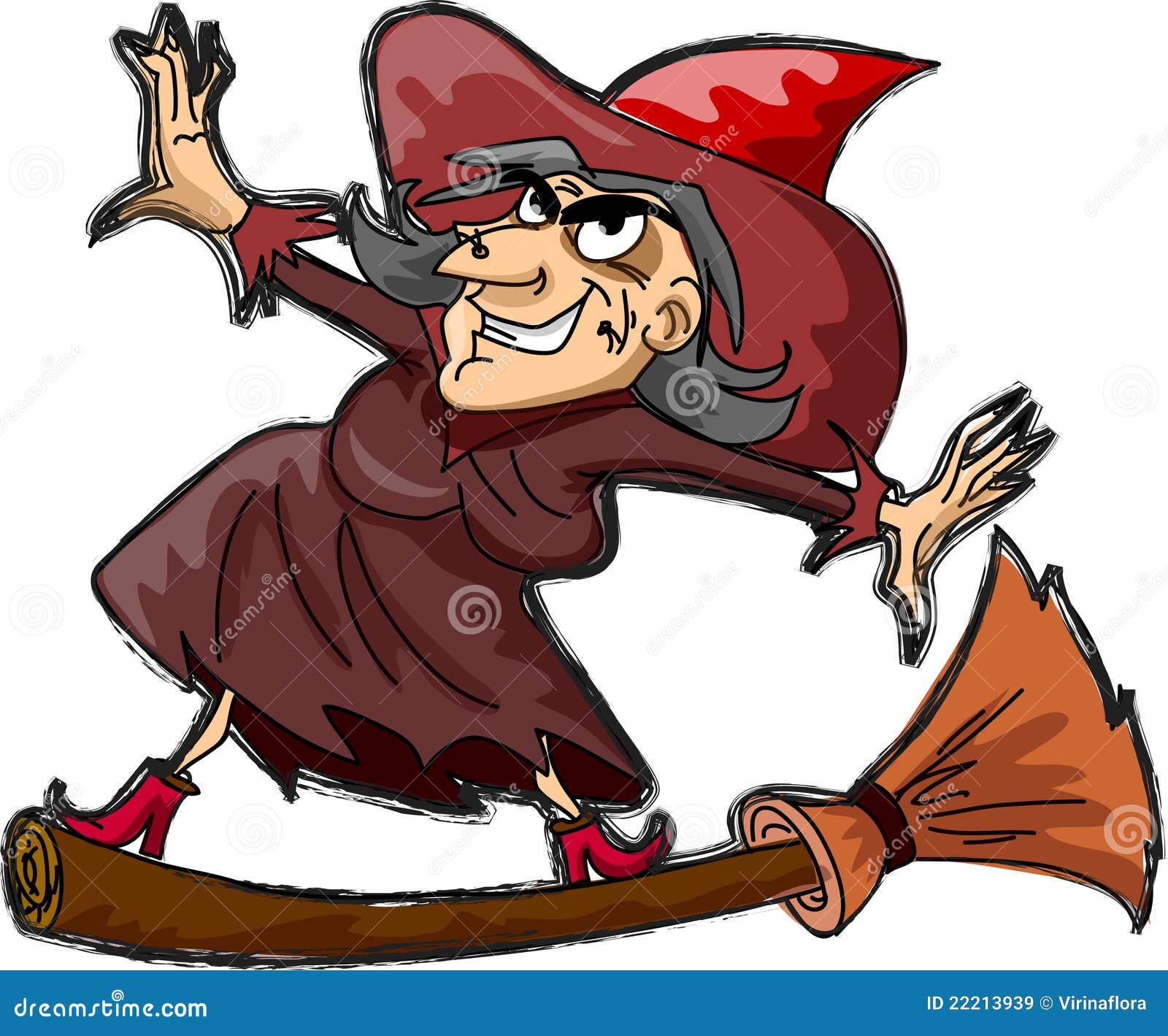 Cartoon Witch, Happy Halloween Vector Royalty Free Stock ...