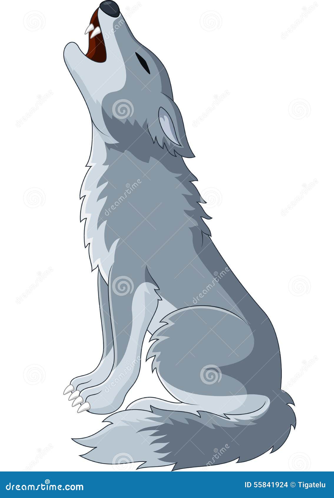 Cartoon Wolf howling stock vector. Illustration of silhouette - 55841924 Cartoon Wolf howling stock vector. Illustration of silhouette - 55841924