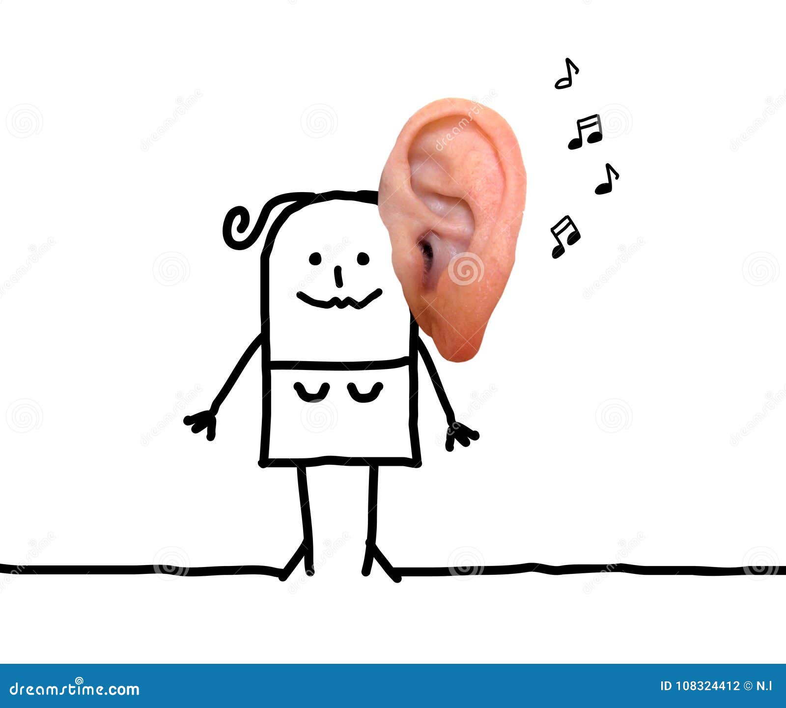 Cartoon Woman with Big Ear and Music Stock Photo - Image of body, people: 108324412 Cartoon Woman with Big Ear and Music Stock Photo - Image of body, people: 108324412