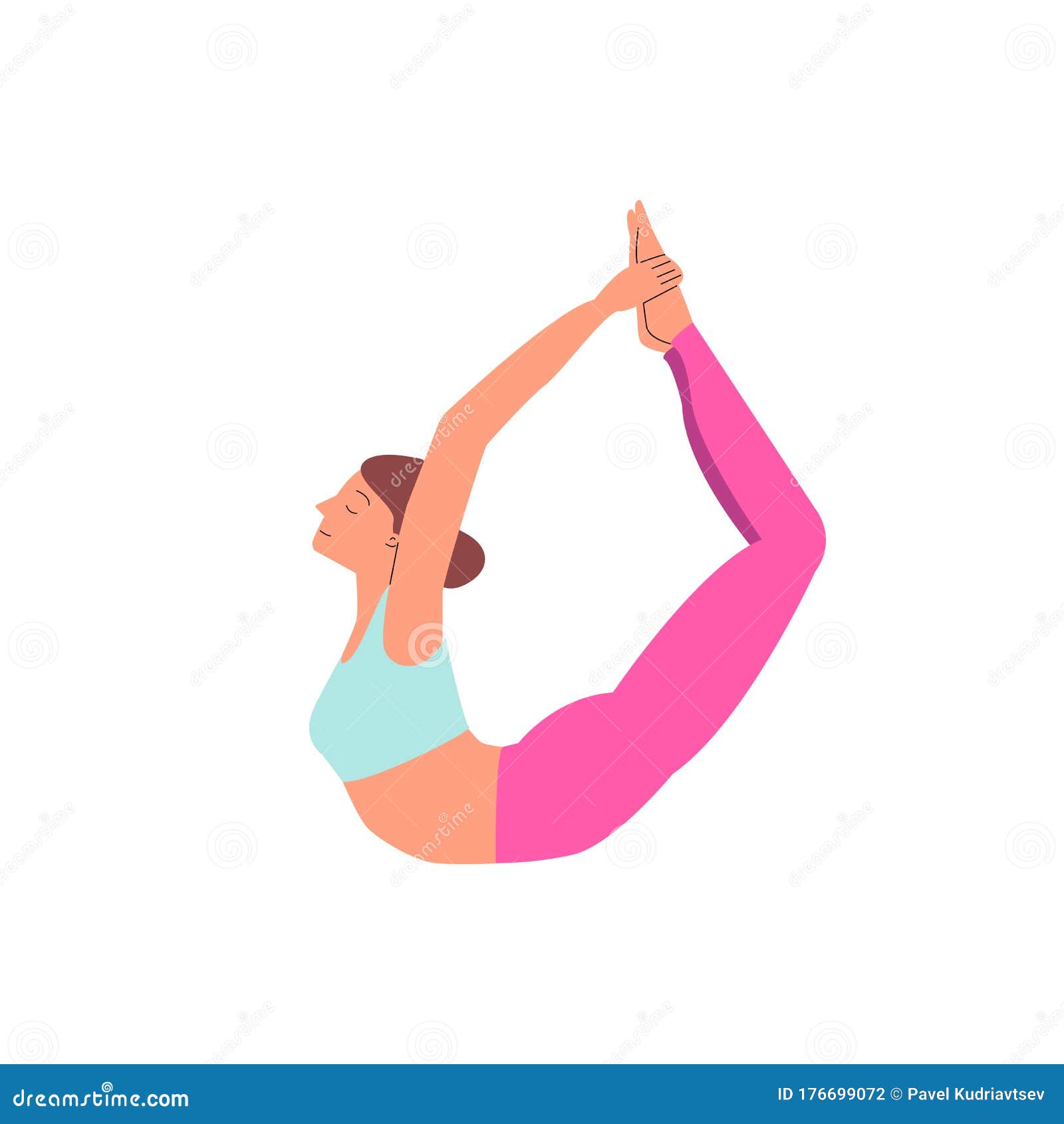 A Girl In Yoga Pose Vector Illustration On A White Background Isolated  Template Download on Pngtree