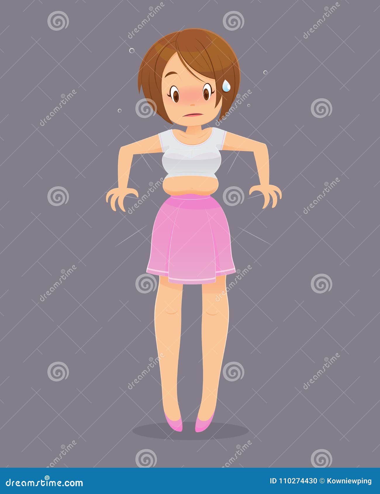 Cartoon Woman Checking Fat on Her Belly. Stock Vector - Illustration of cloth, problem: 110274430 Cartoon Woman Checking Fat on Her Belly. Stock Vector - Illustration of cloth, problem: 110274430