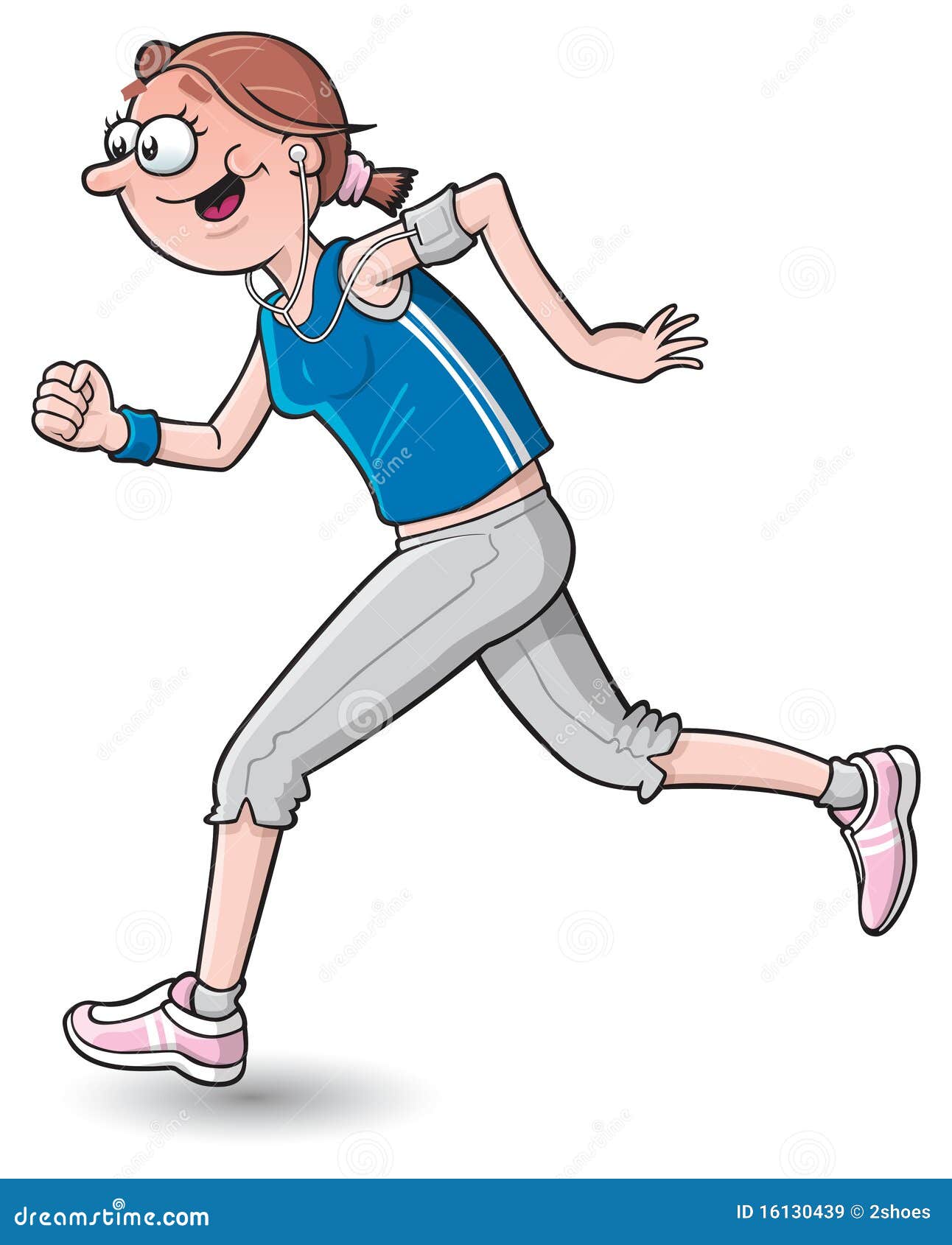 Cartoon woman jogging stock vector. Illustration of girl - 16130439