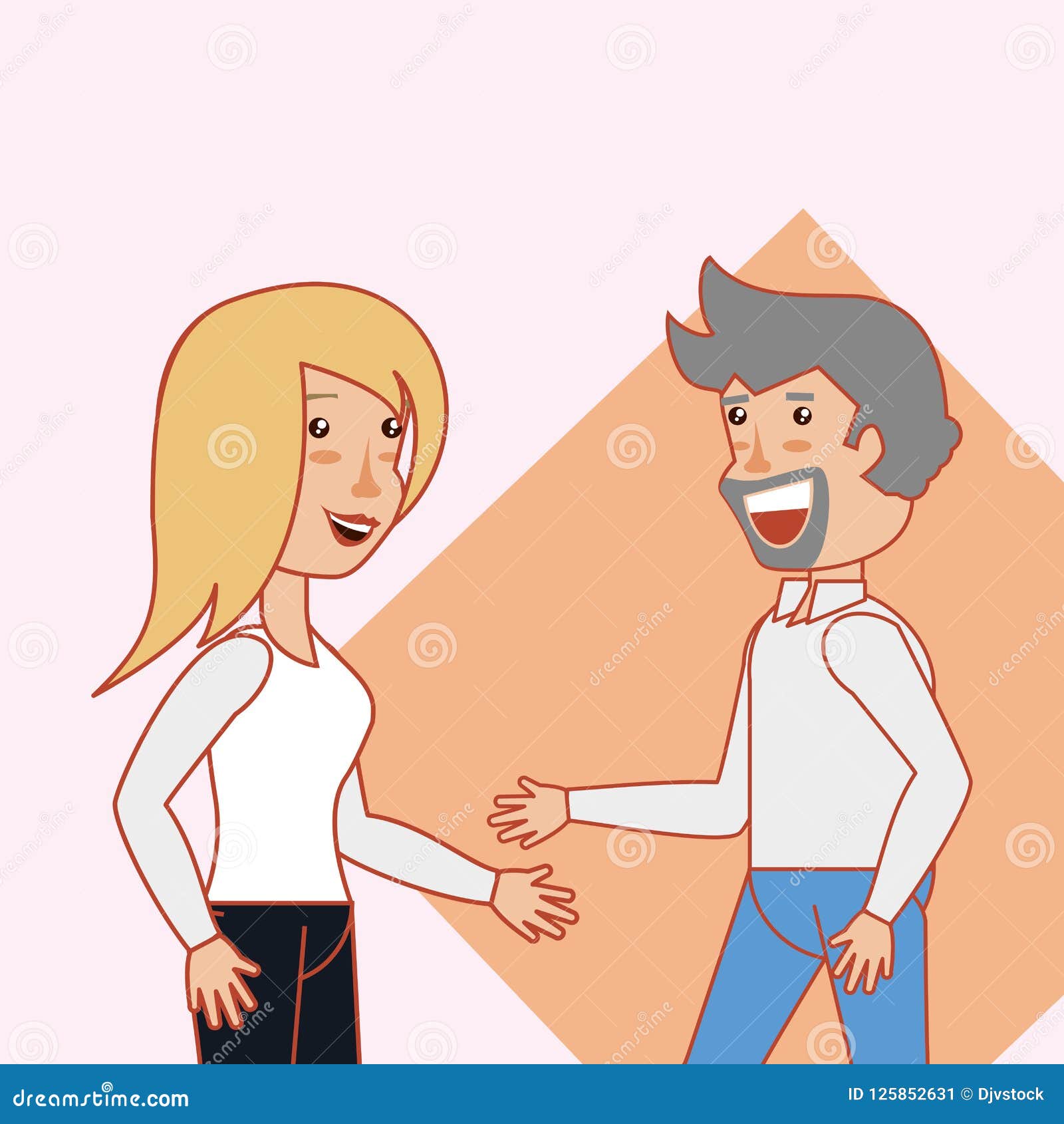 Cartoon man and woman icon stock vector. Illustration of adult - 125852631