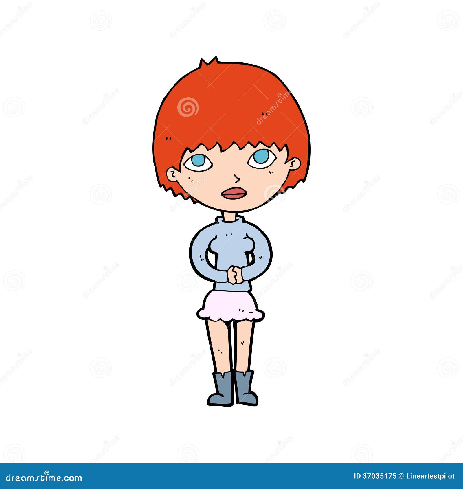 Cartoon Woman Waiting Patiently Royalty Free Stock Photo ...