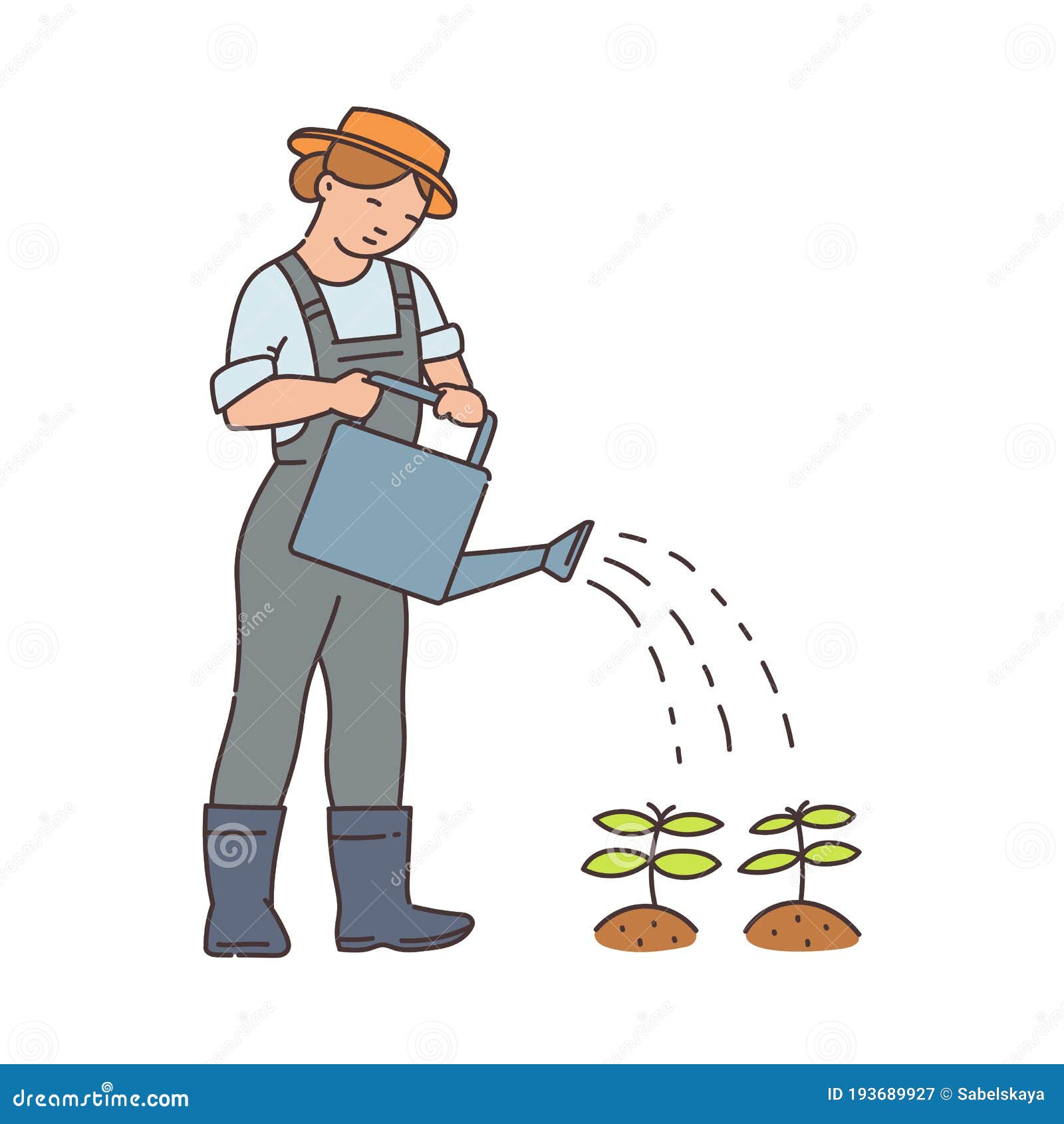Cartoon Woman with Watering Can Pouring Water on Small Plants Stock Vector - Illustration of gardener, farm: 193689927 Cartoon Woman with Watering Can Pouring Water on Small Plants Stock Vector - Illustration of gardener, farm: 193689927