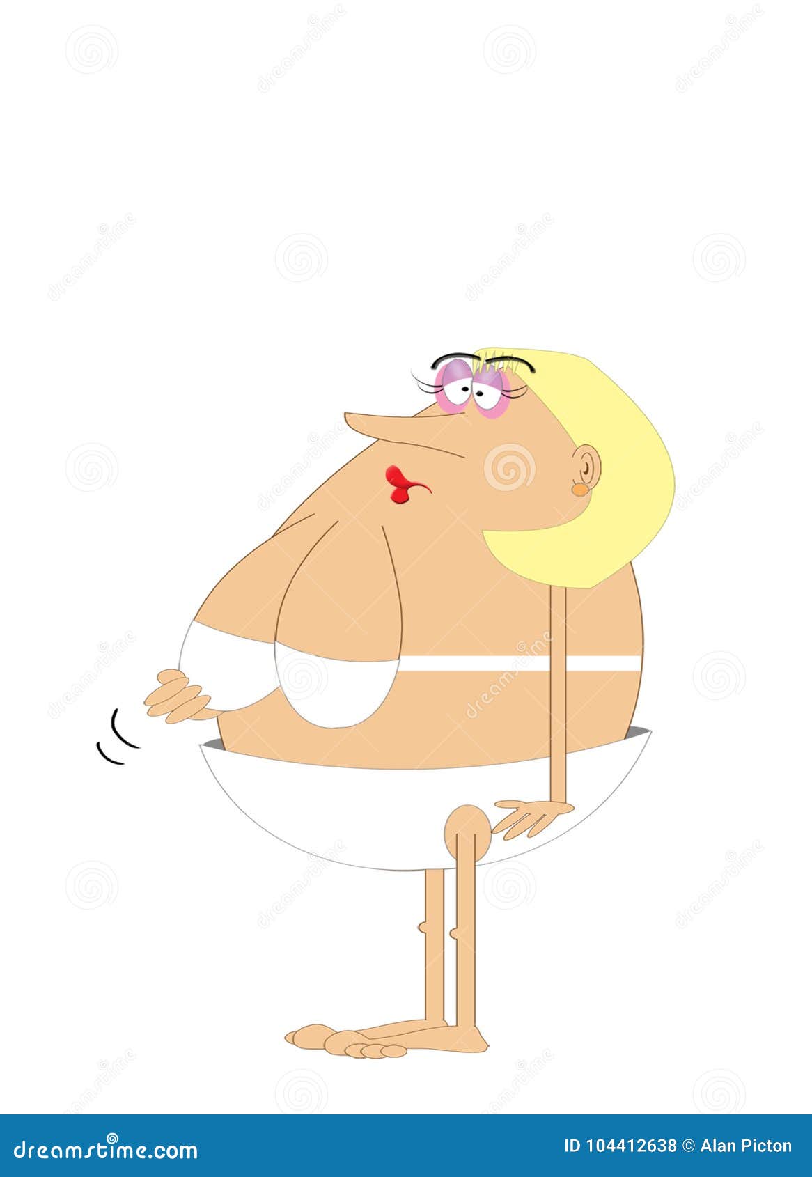 Cartoon of a Woman Looking Down at Her Sagging Boobs Stock Illustration -  Illustration of clothes, smiling: 104412638