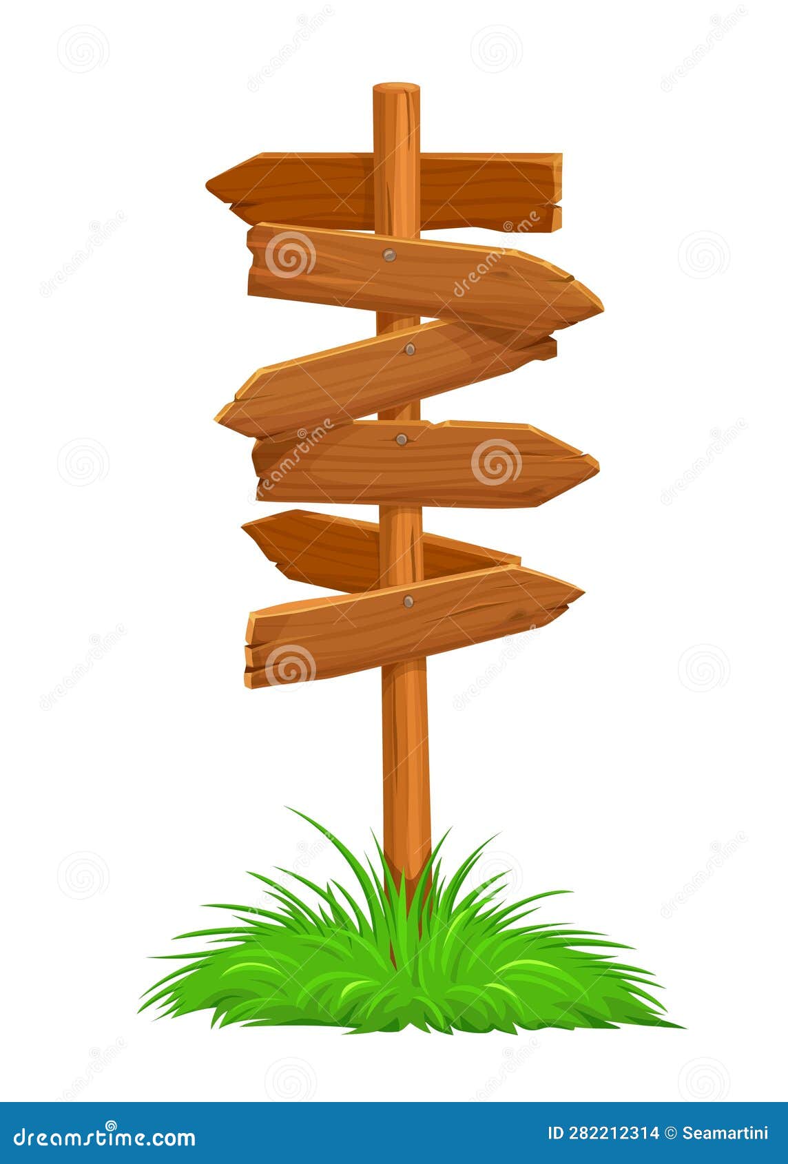 Cartoon Wooden Direction Sign Or Pointer Signboard Stock Vector ...