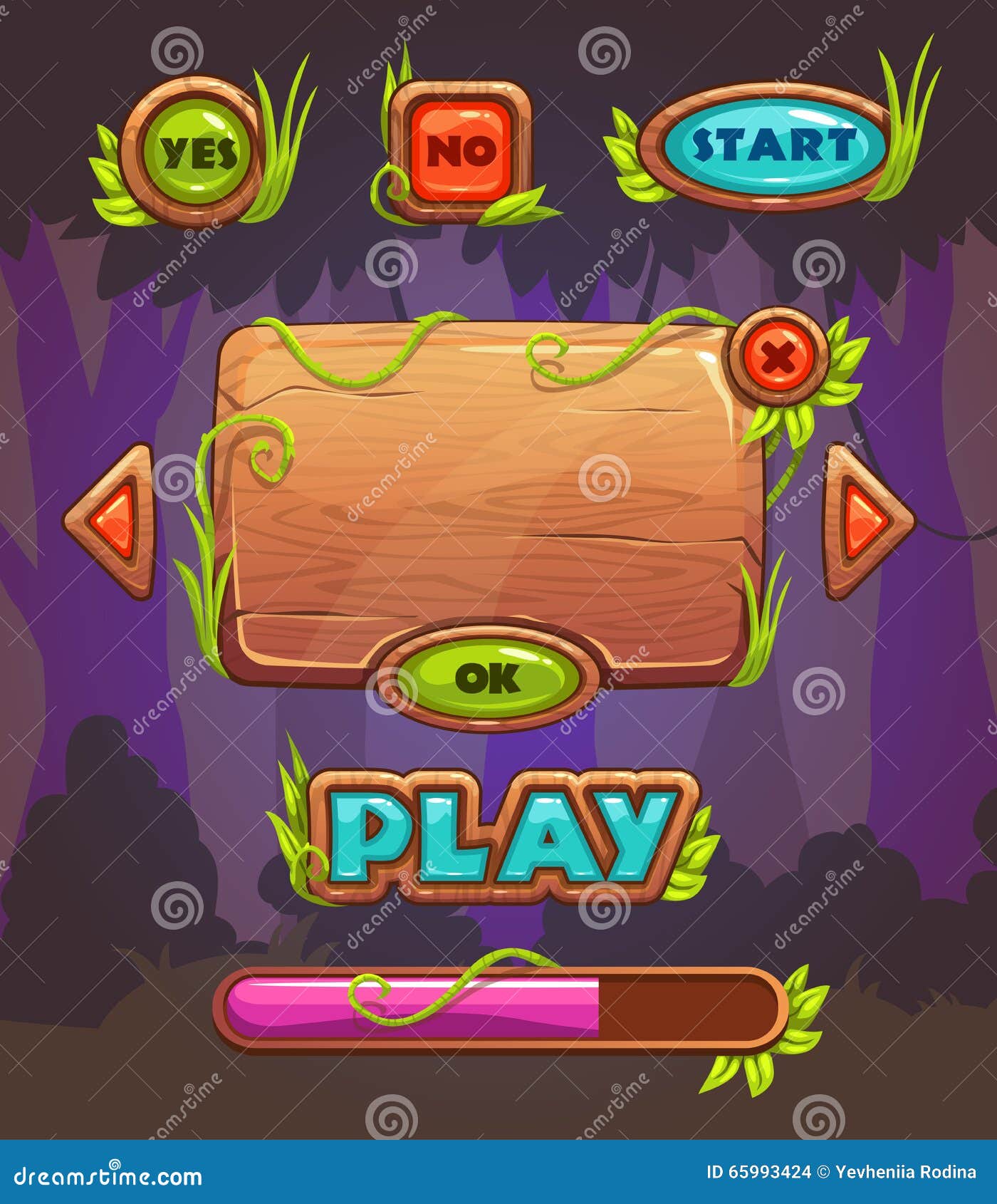 Vector design illustration for game ui , simple easy concept menu