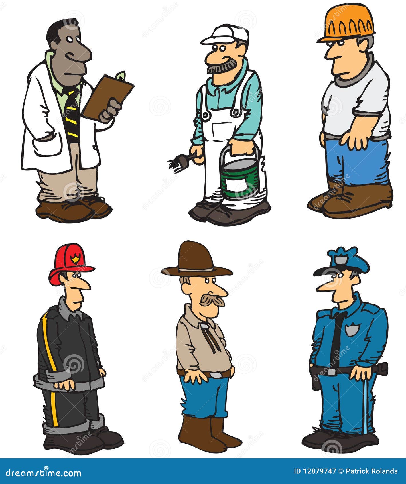 Cartoon workers stock vector. Illustration of construction - 12879747