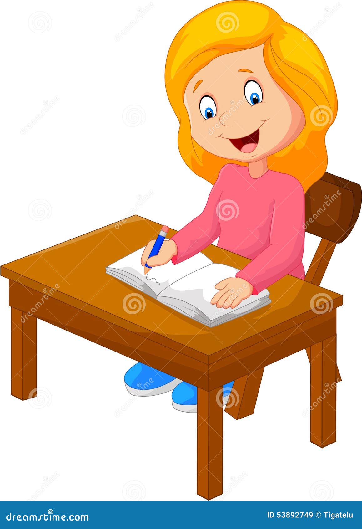 Cartoon Writing Text in the Book Stock Vector - Illustration of smile,  cartoon: 53892749