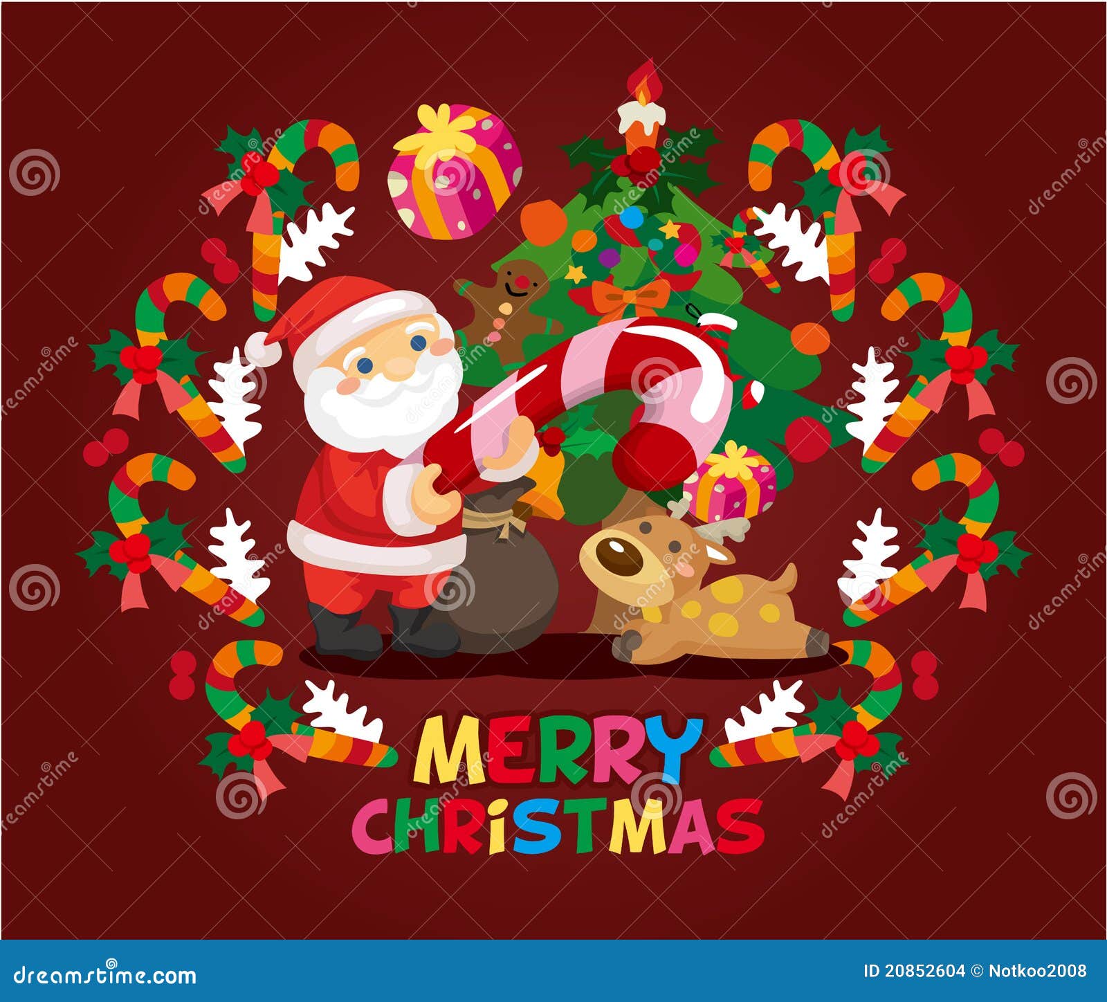 Cartoon Xmas Card Stock Images - Image: 20852604