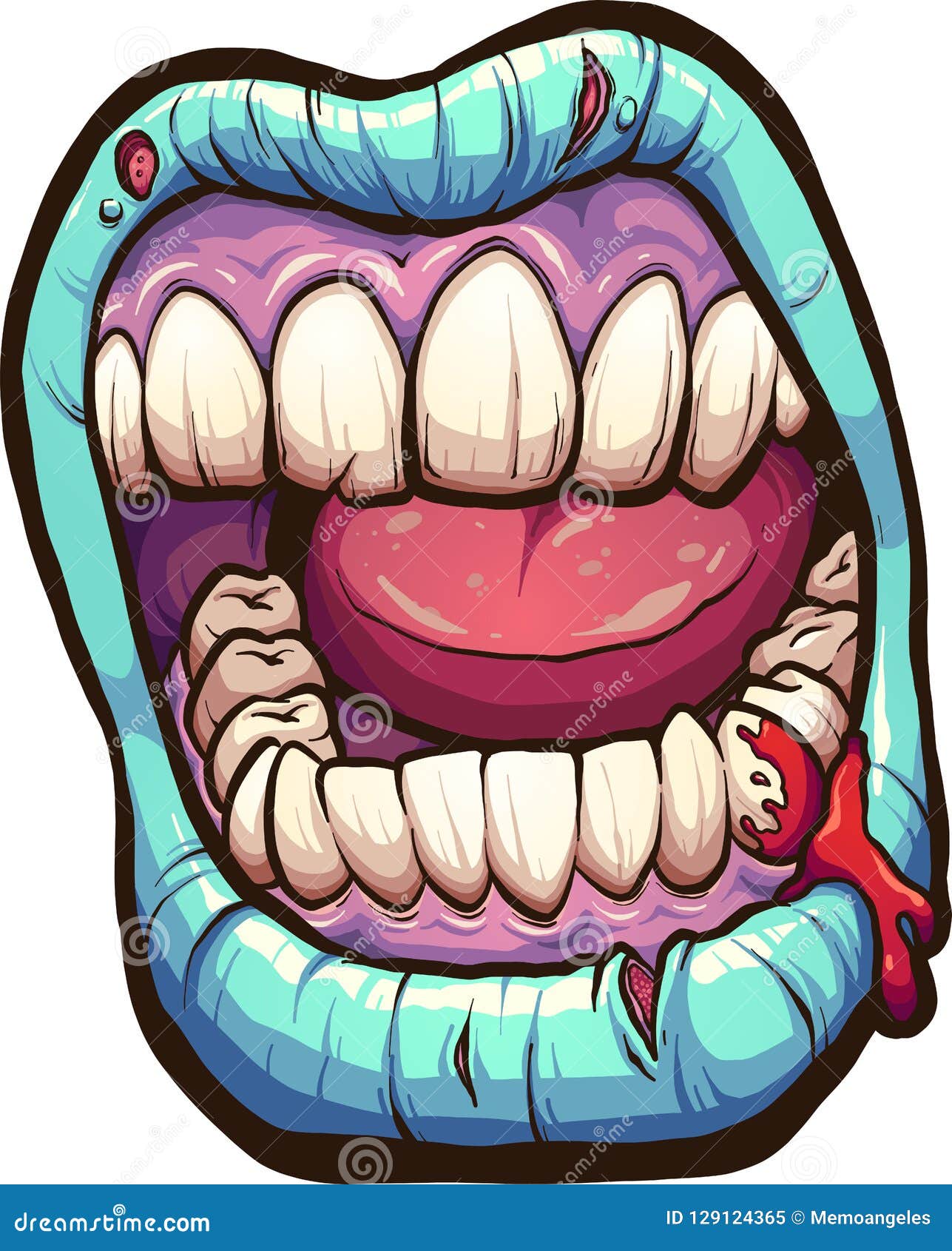 Cartoon Yelling Zombie Mouth Stock Vector - Illustration of grinning,  character: 129124365