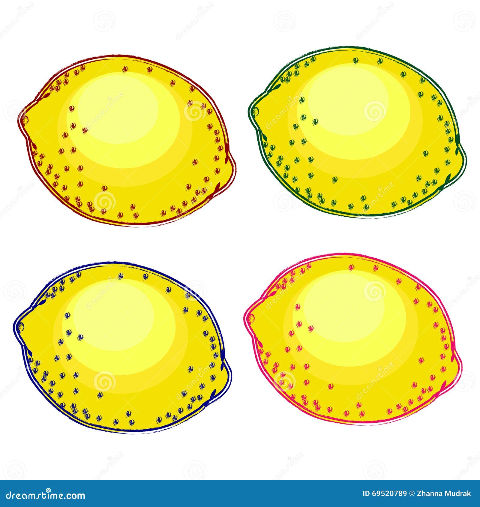 Cartoon Yellow Lemon on White Background Stock Illustration ...