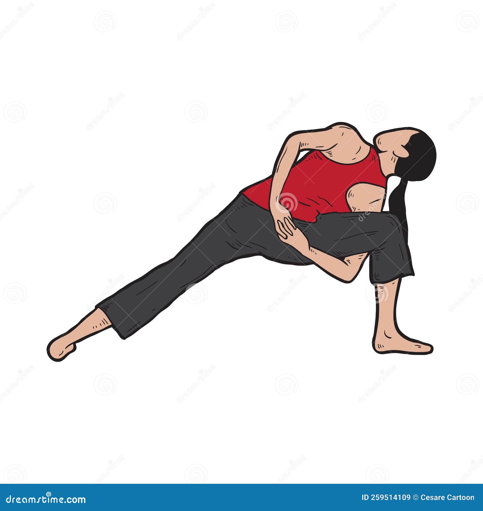 Cartoon yoga position stock vector. Illustration of yoga - 259514109