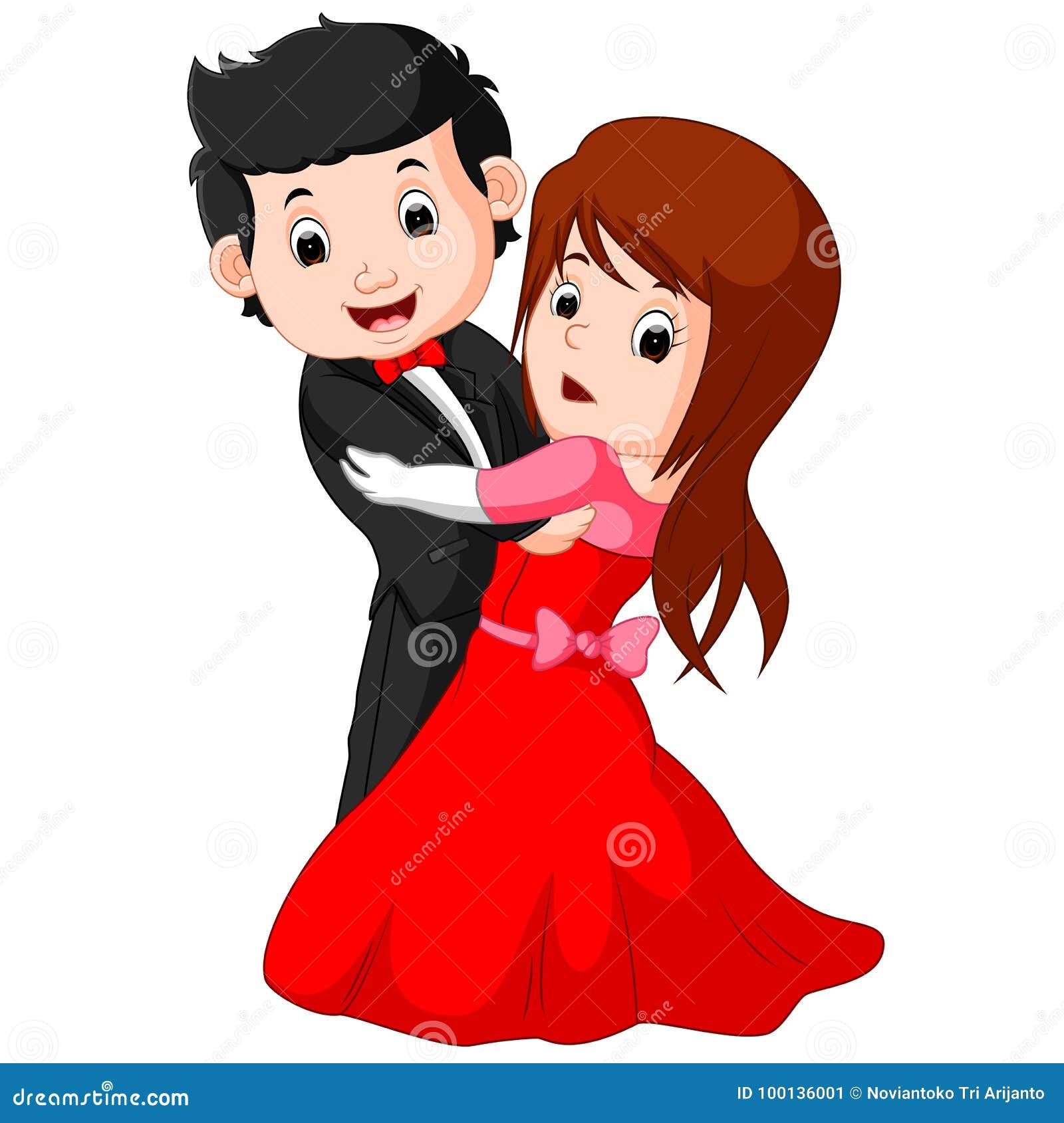 Cartoon Young Boy and Girl Dancing Stock Vector - Illustration of pair,  playing: 100136001