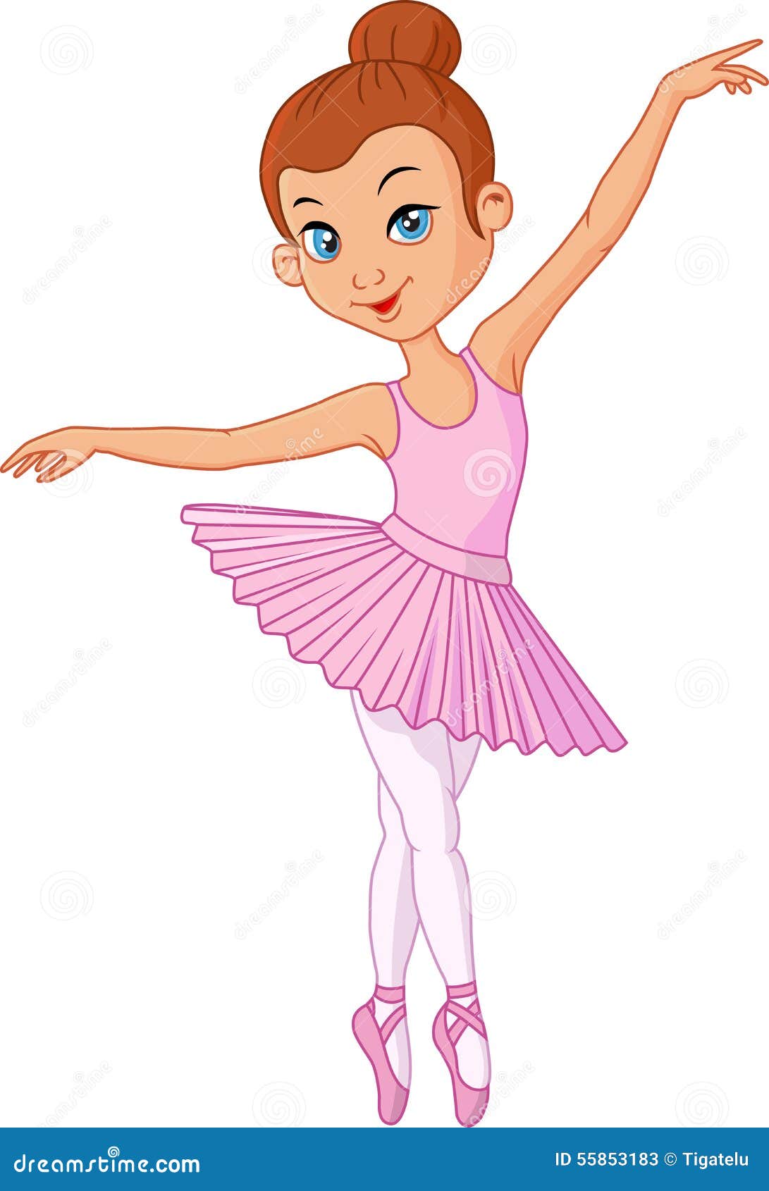 Cartoon Young Girl Ballet Dancer Stock Vector - Illustration of woman