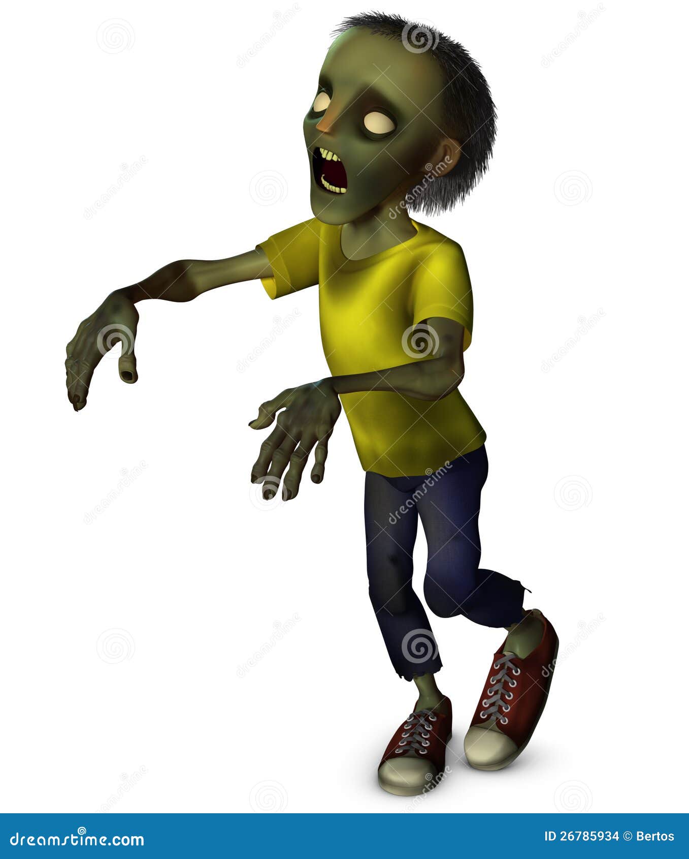 Cartoon zombie stock illustration. Illustration of teenager - 26785934