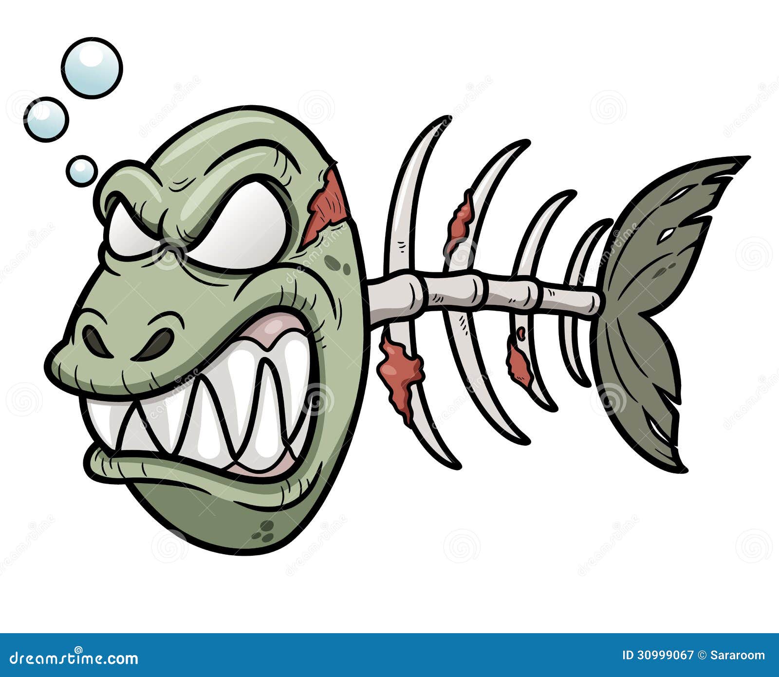 Cartoon zombie fish stock vector. Illustration of zombie - 30999067
