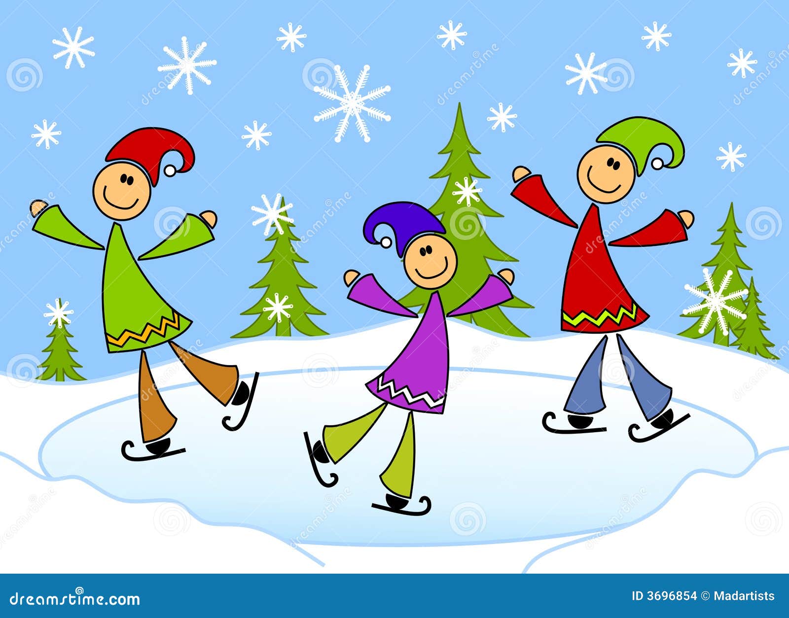 Cartoonish冰开玩笑池塘滑冰 库存例证. 插画 包括有 使用, 演员, 孩子, 背包, 青年时期, 乐趣 3696854