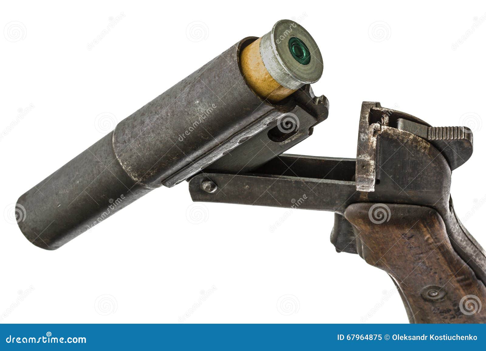 Cartridge is Inserted into the Barrel Flare Gun, Isolated Stock Image Image of history, flare