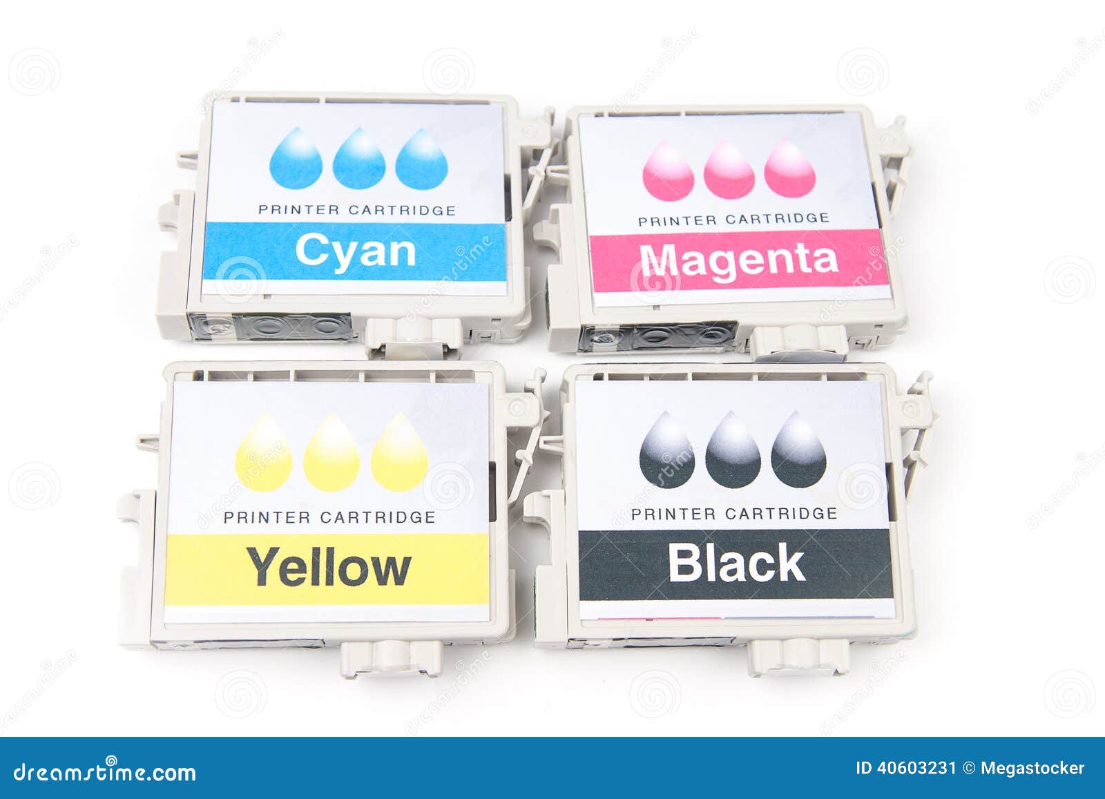 Cartridges for Colour Inkjet Printer Stock Image Image of office