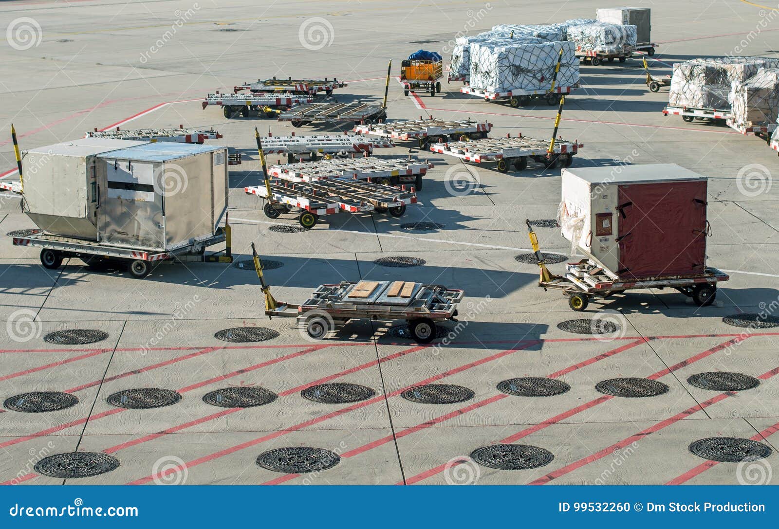 Carts at the airport. stock photo. Image of commercial 99532260