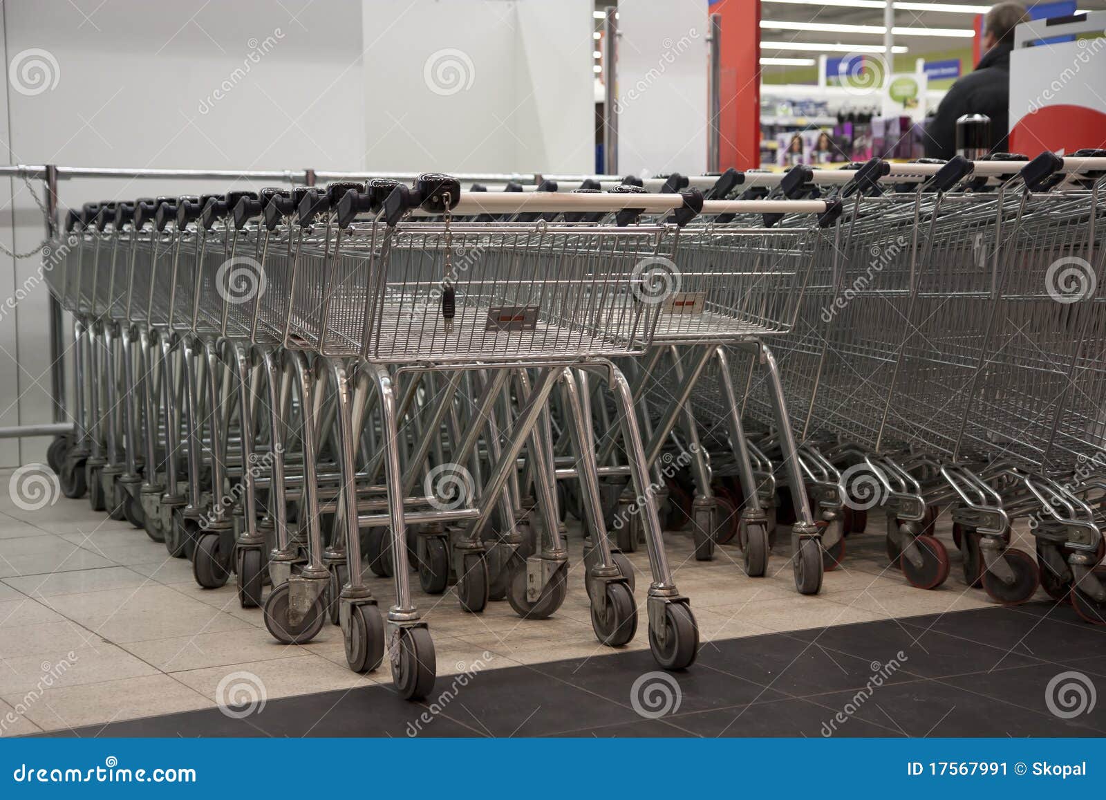 Carts in supermarket stock image. Image of warehouse - 17567991