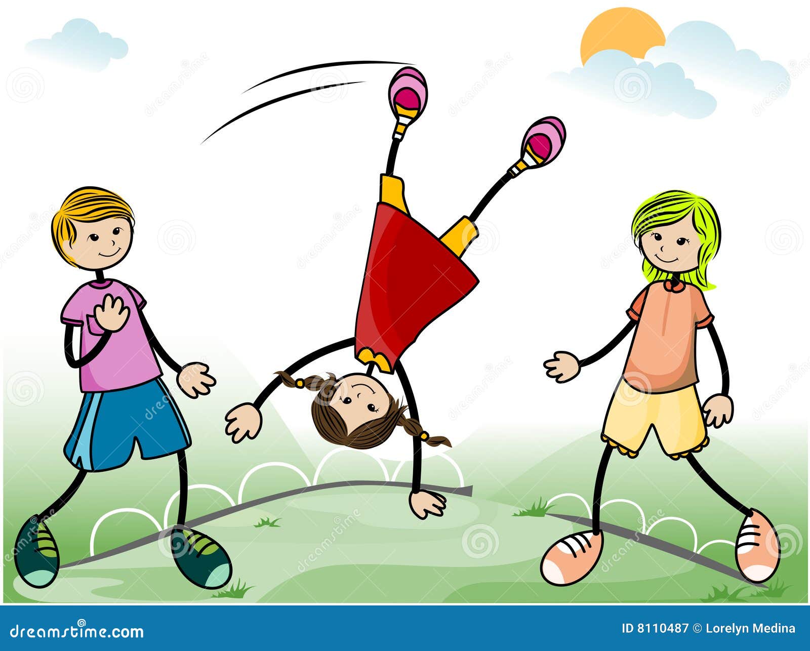 Cartwheel stock illustration. Illustration of friends 8110487