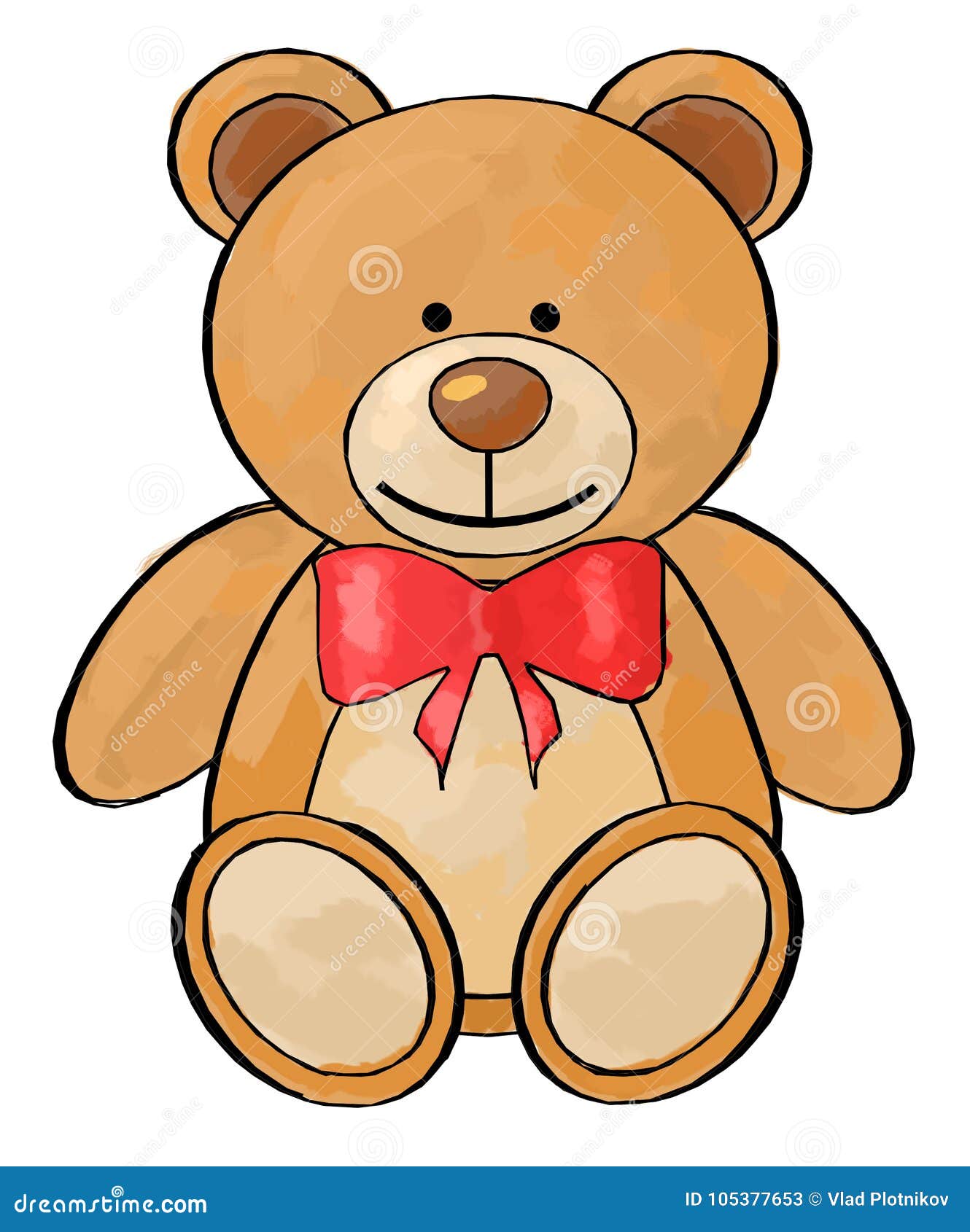 Рисунок рыжего плюшевого медведя