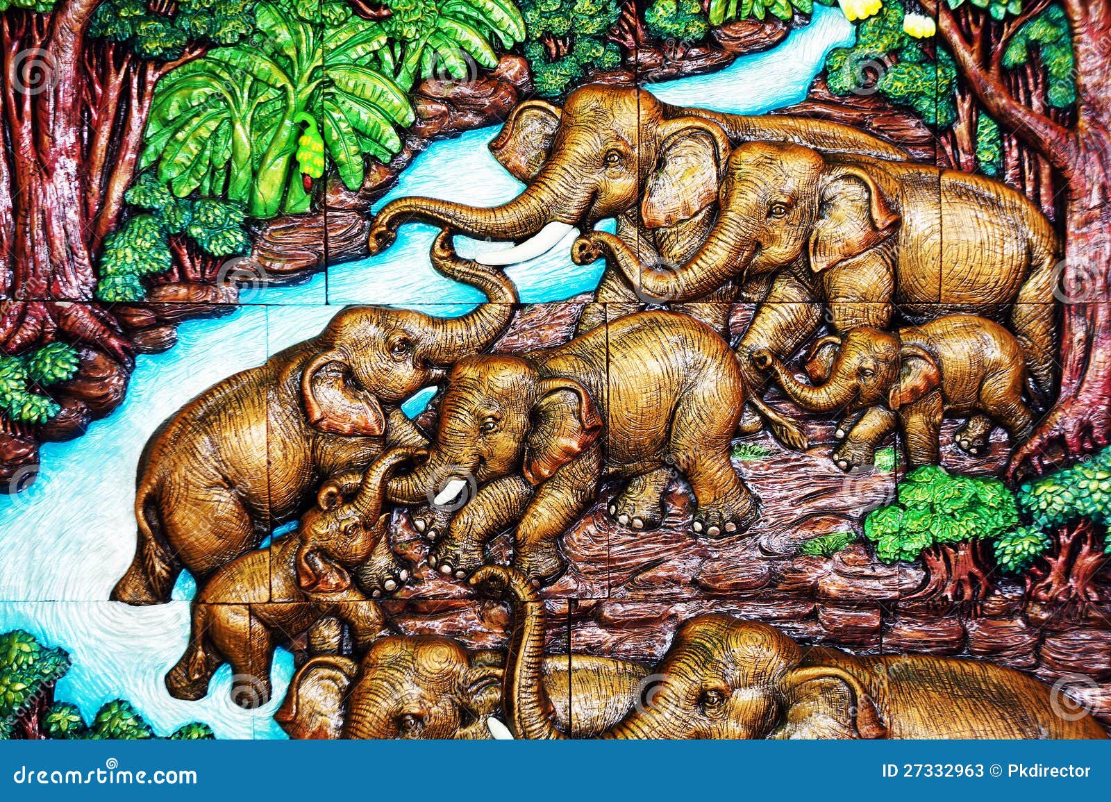 Elephant Herd Cartoon Vector 1806739