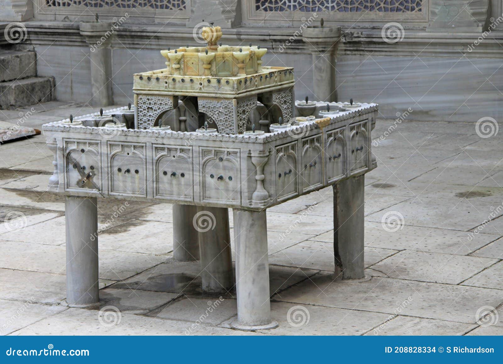 carved marble candle holder in the topkapi palace