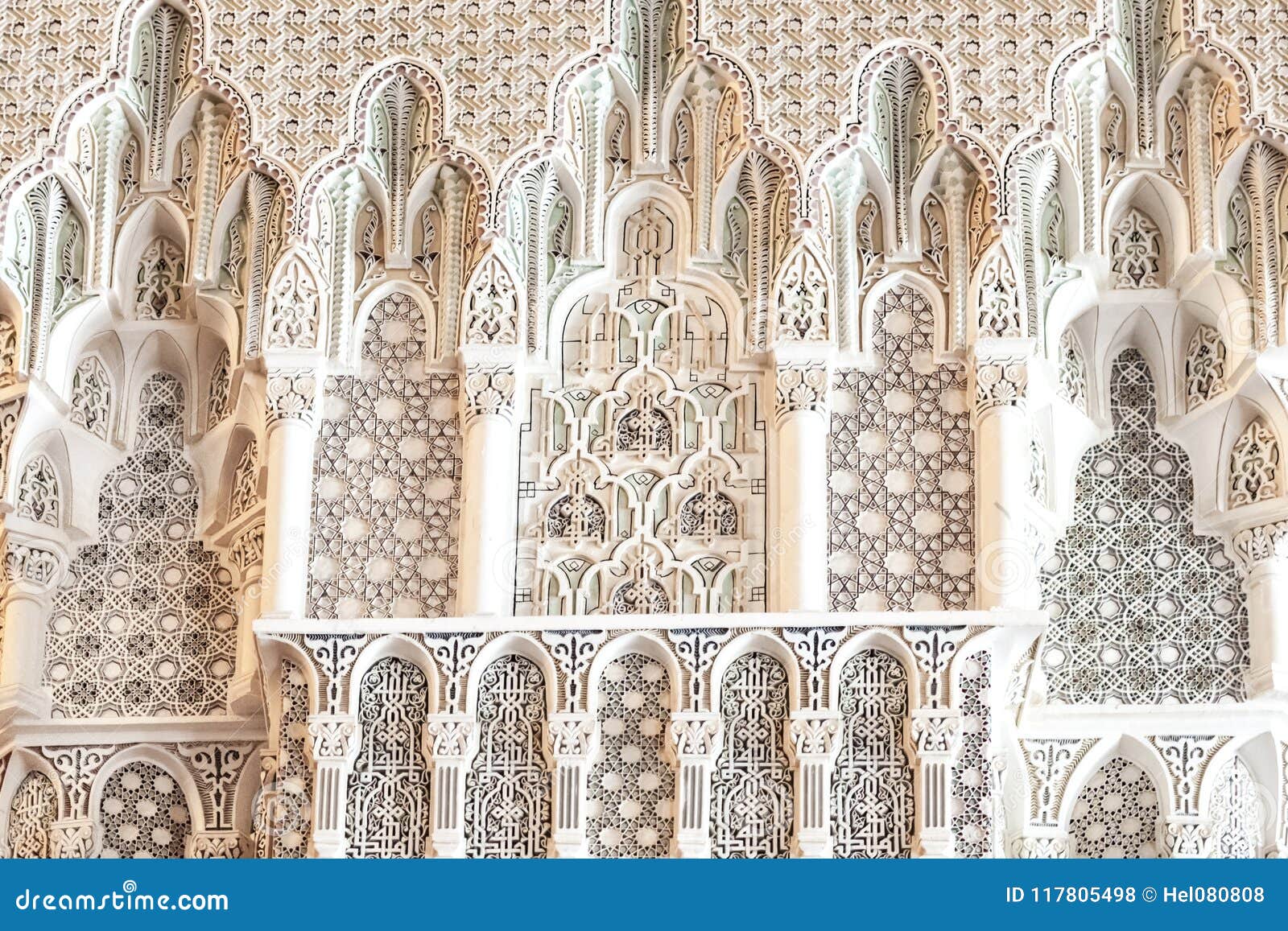 geometric patterns in marble: details king hassan ii mosque, casablanca, morocco
