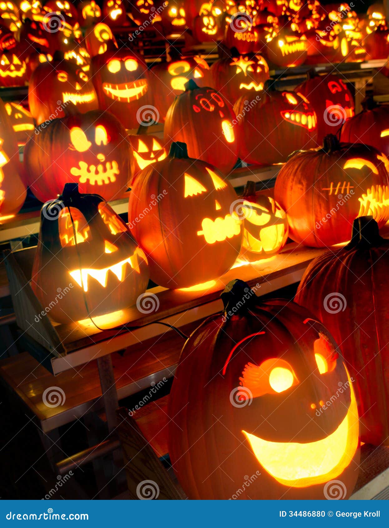 Carved Pumpkins stock photo. Image of darkness, celebration - 34486880