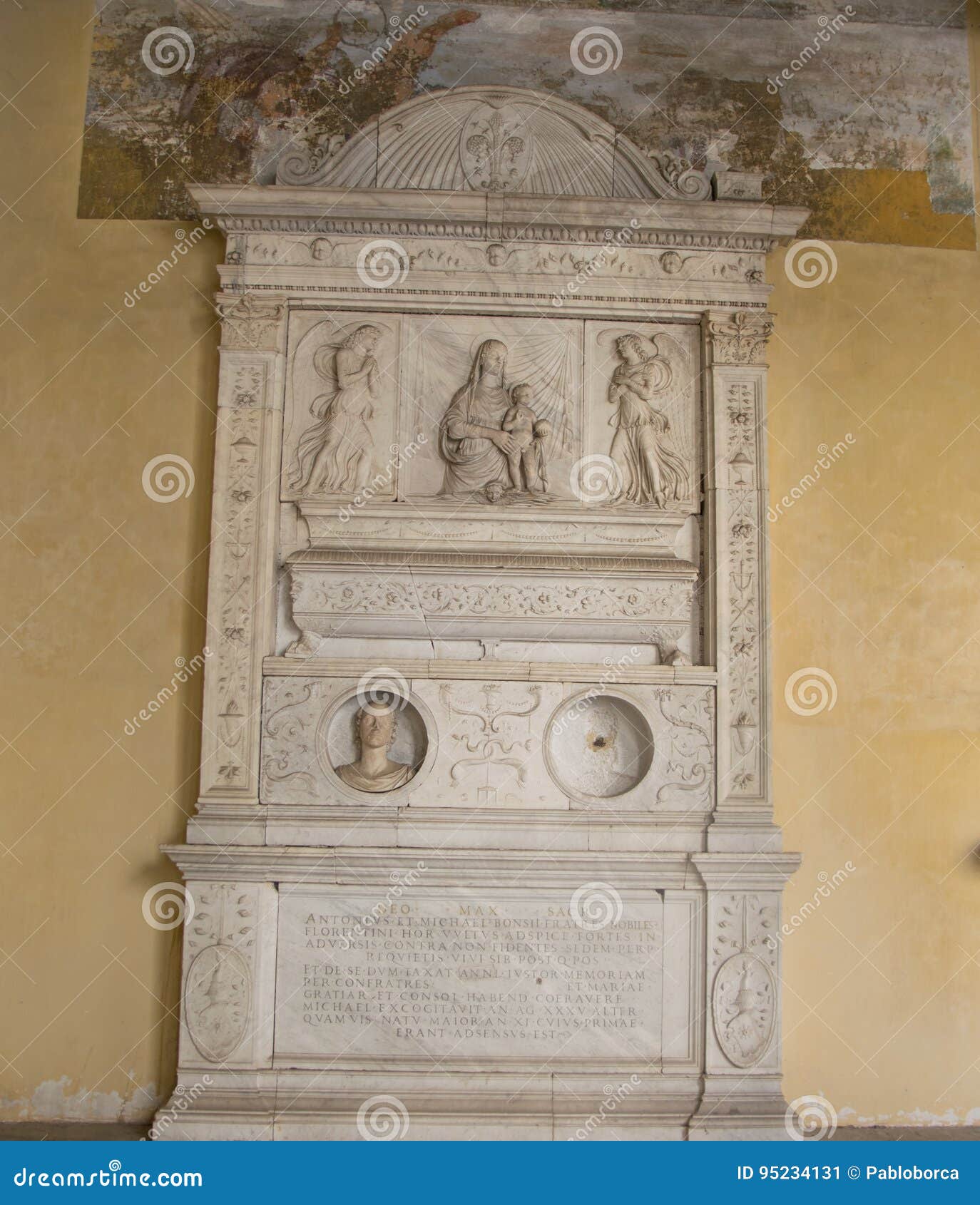 carved relief at san gregorio magno al celio church in rome