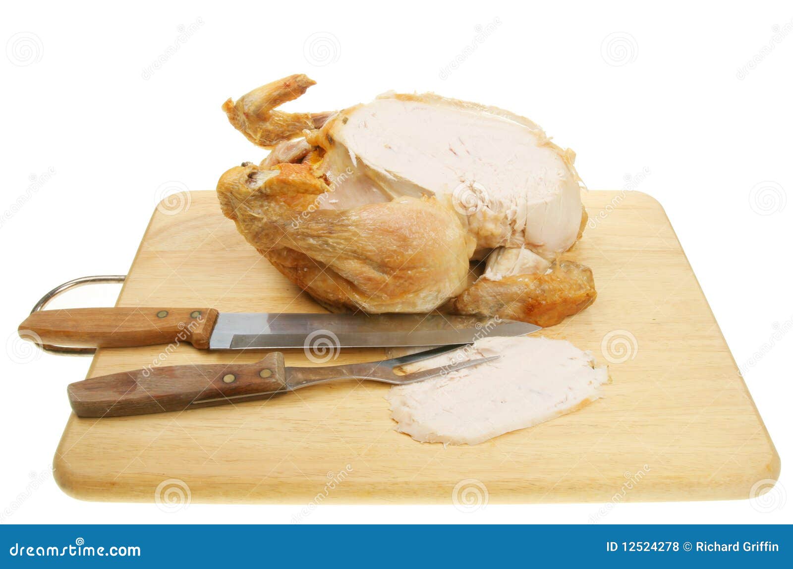Carved roast chicken stock photo. Image of meat, isolated 12524278