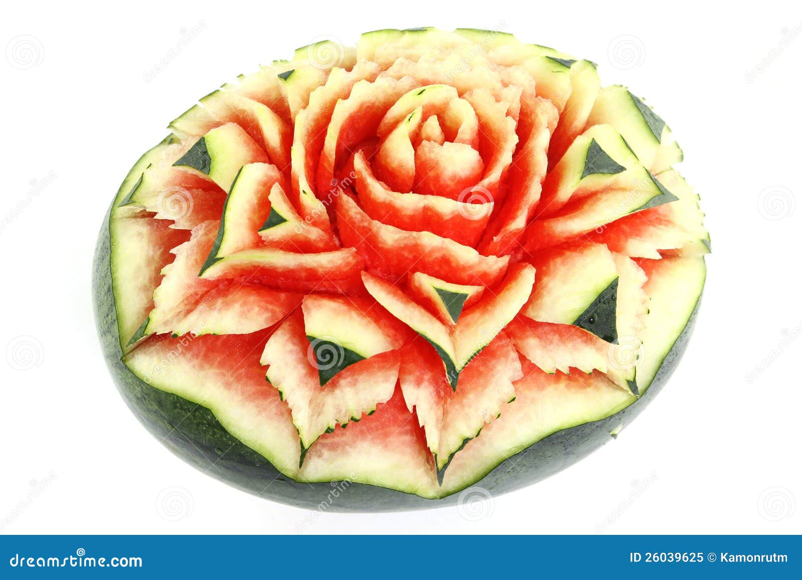 Carved Watermelon Rose Flower Stock Image Image of design, closeup