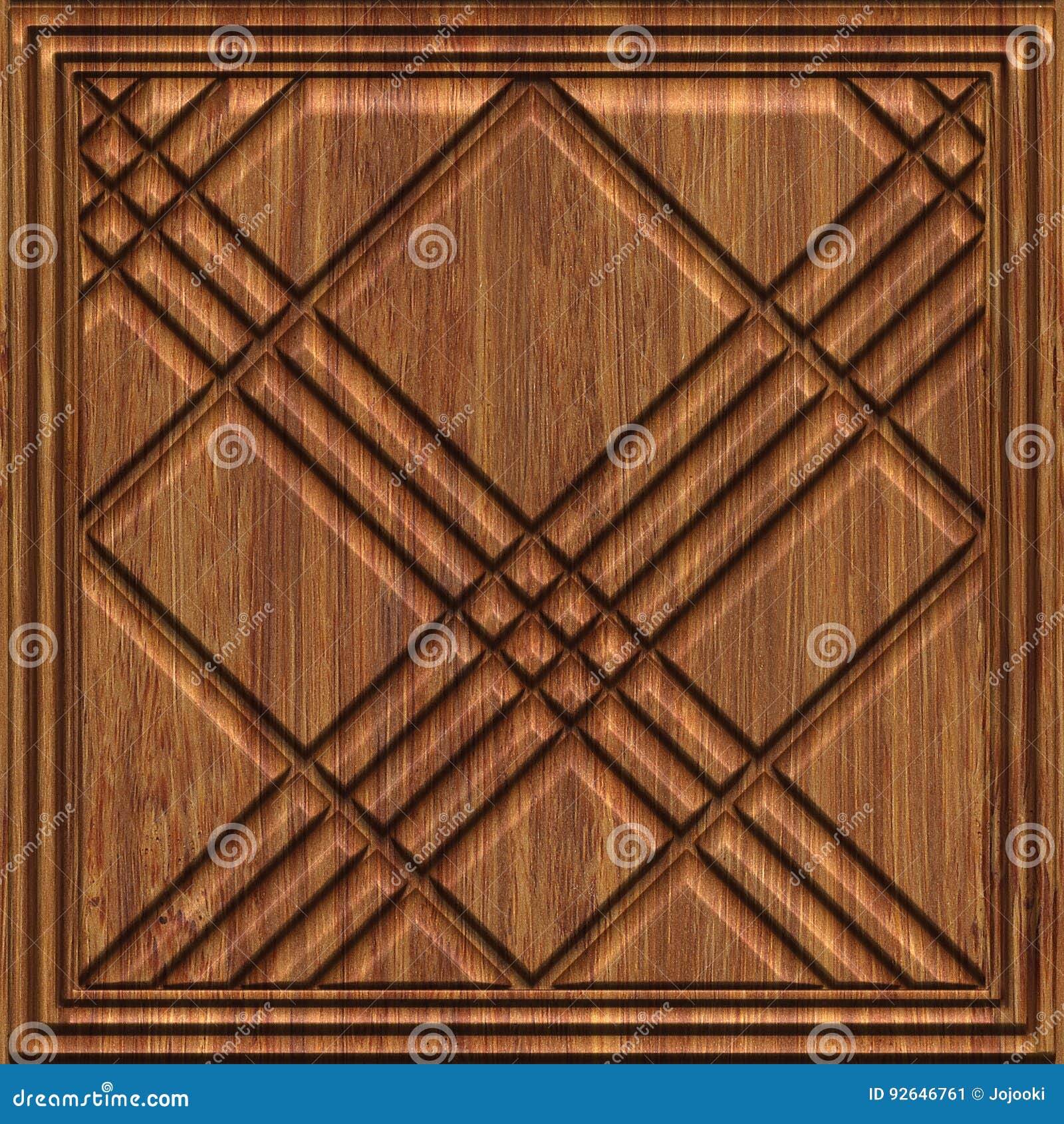 Carved Wood Panel Seamless Texture Stock Illustration Illustration of