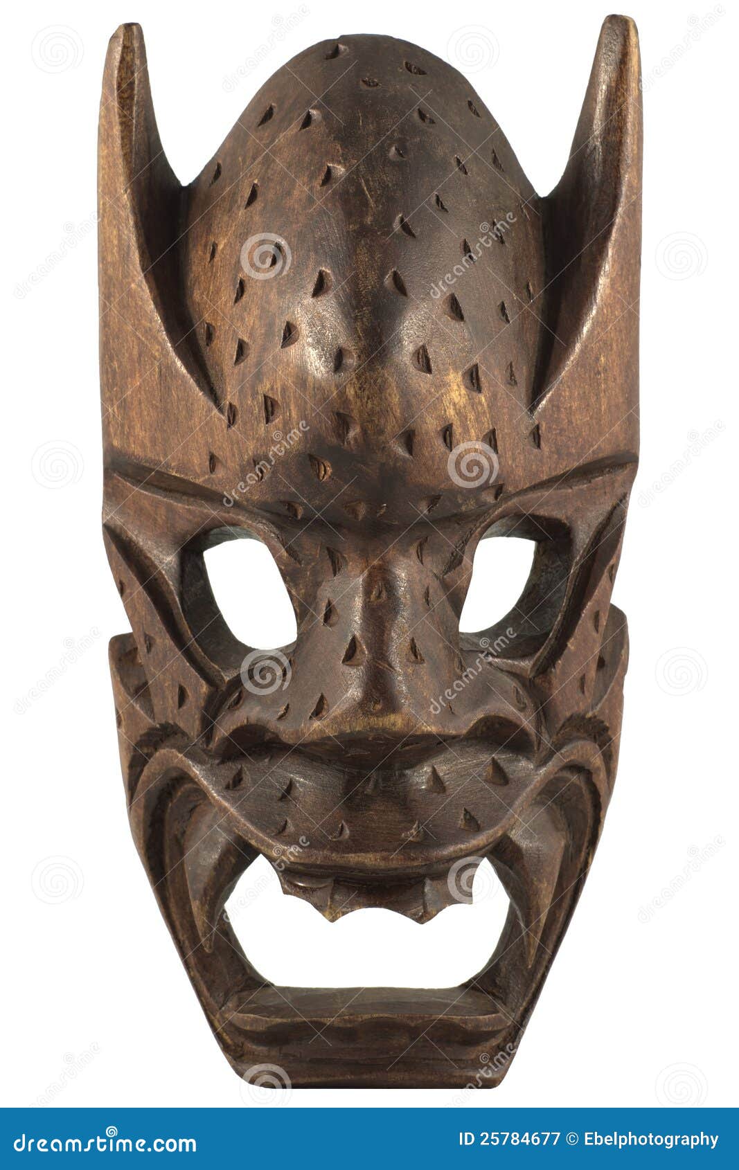 Carved Wooden Mask stock image. Image of forhead, display 25784677