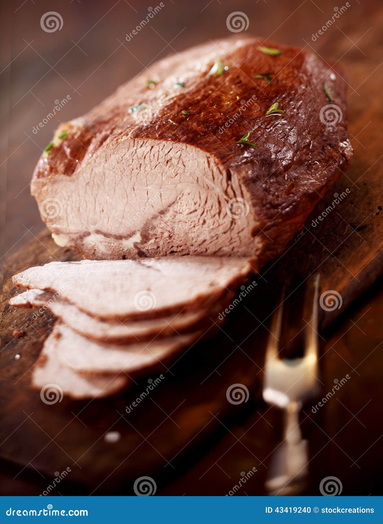 Carving Roast Meat for Dinner Stock Photo Image of healthy, meat