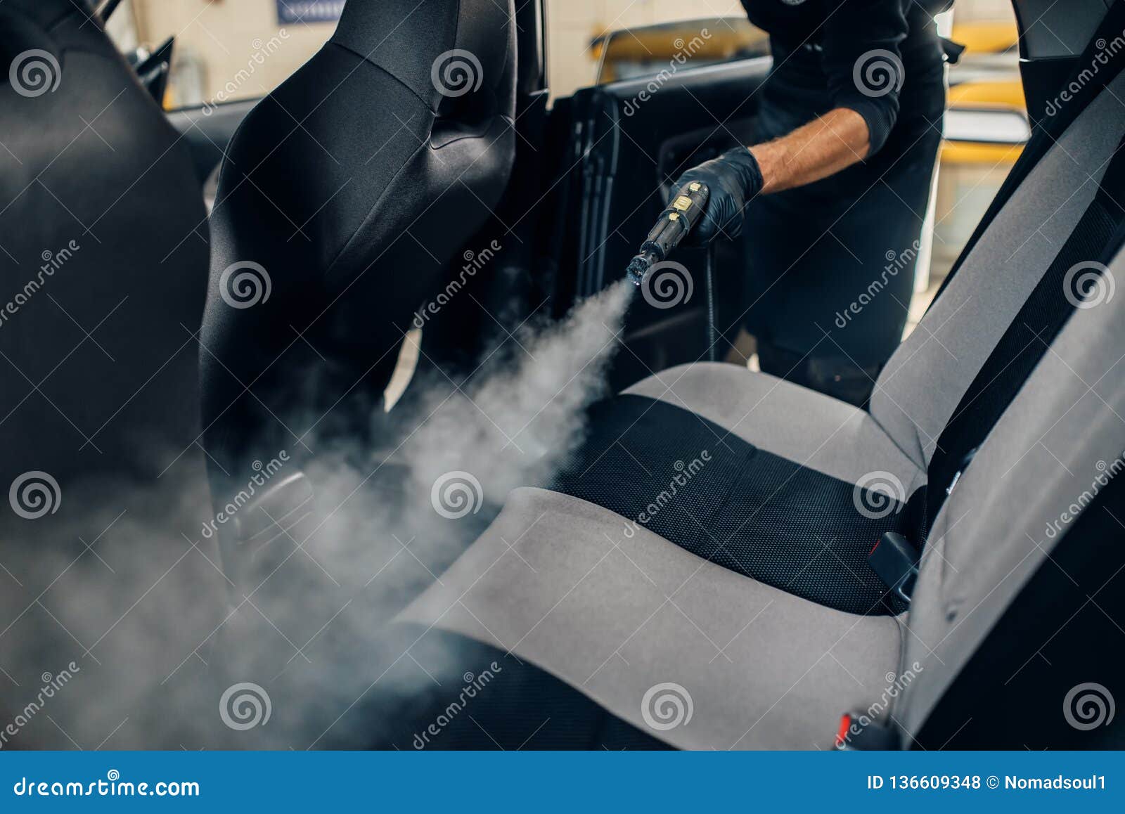 Dry Cleaning of Car Interior with Steam Cleaner Stock Image - Image of  cleansing, maintenance: 136609271