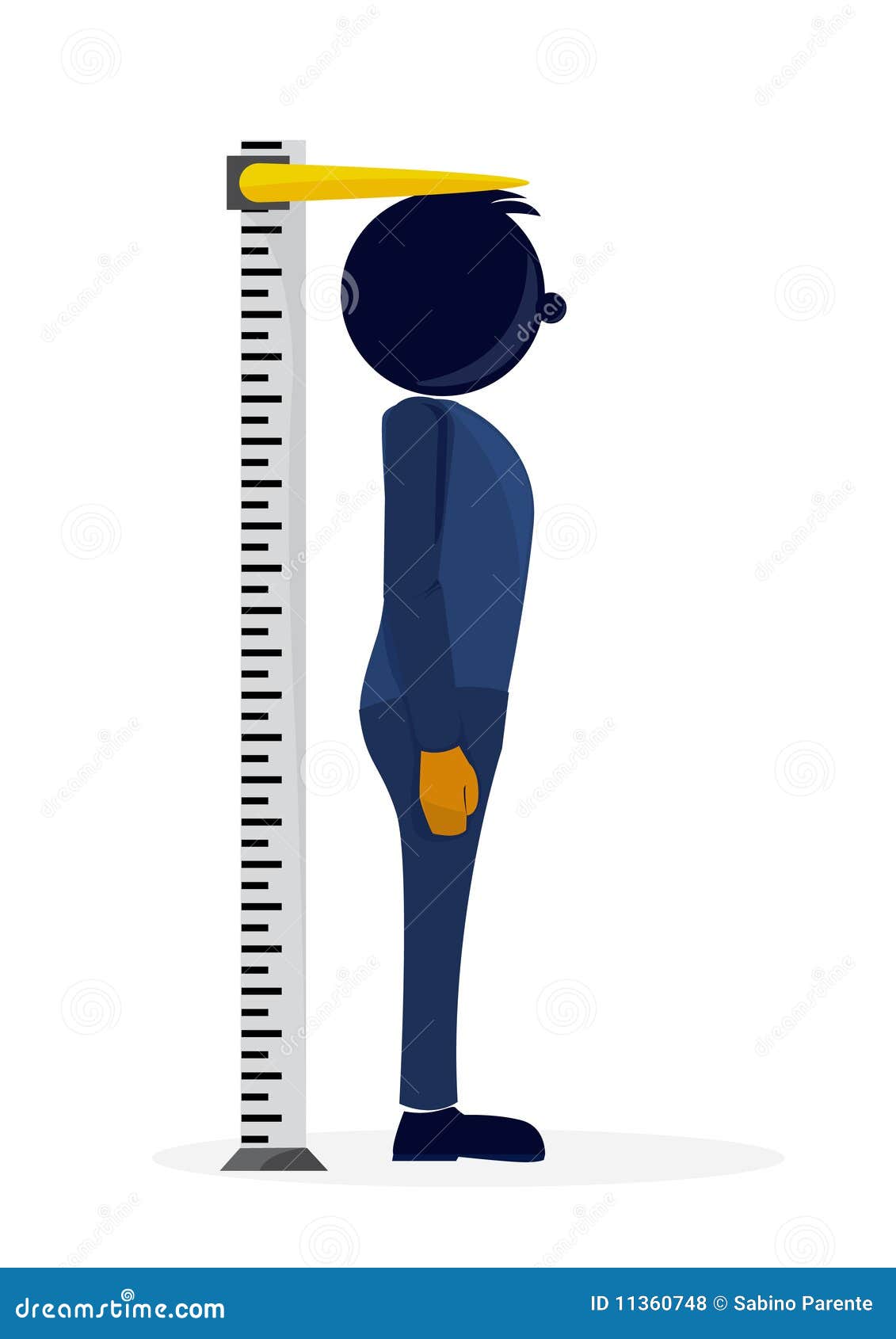 Carácter Que Mide Su Altura Stock de ilustración - Ilustración de edad