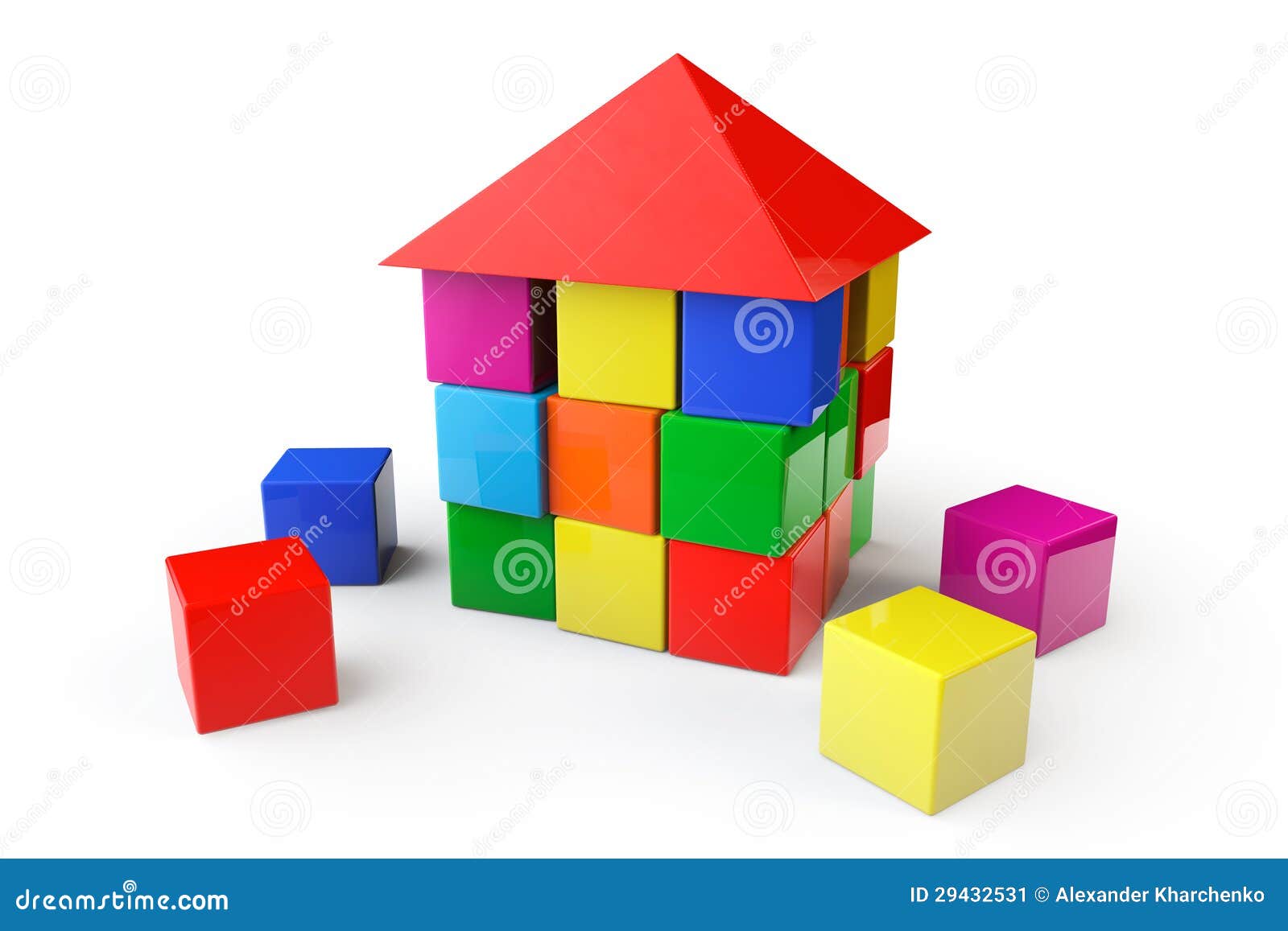Casa Los Cubos De Los Stock de ilustración - Ilustración de bloque: 29432531