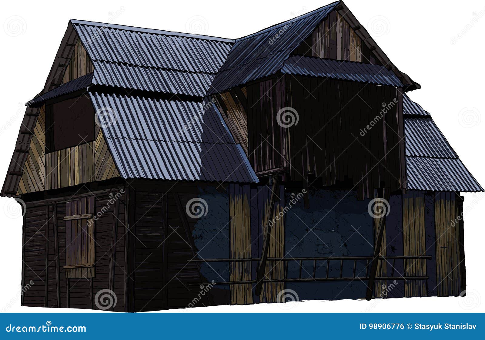 Uma Grande Casa De Madeira Abandonada Cercada Por árvores Escuras. Criado  Com O Auxílio Generativo Ilustração Stock - Ilustração de ninguém, velho:  266126994