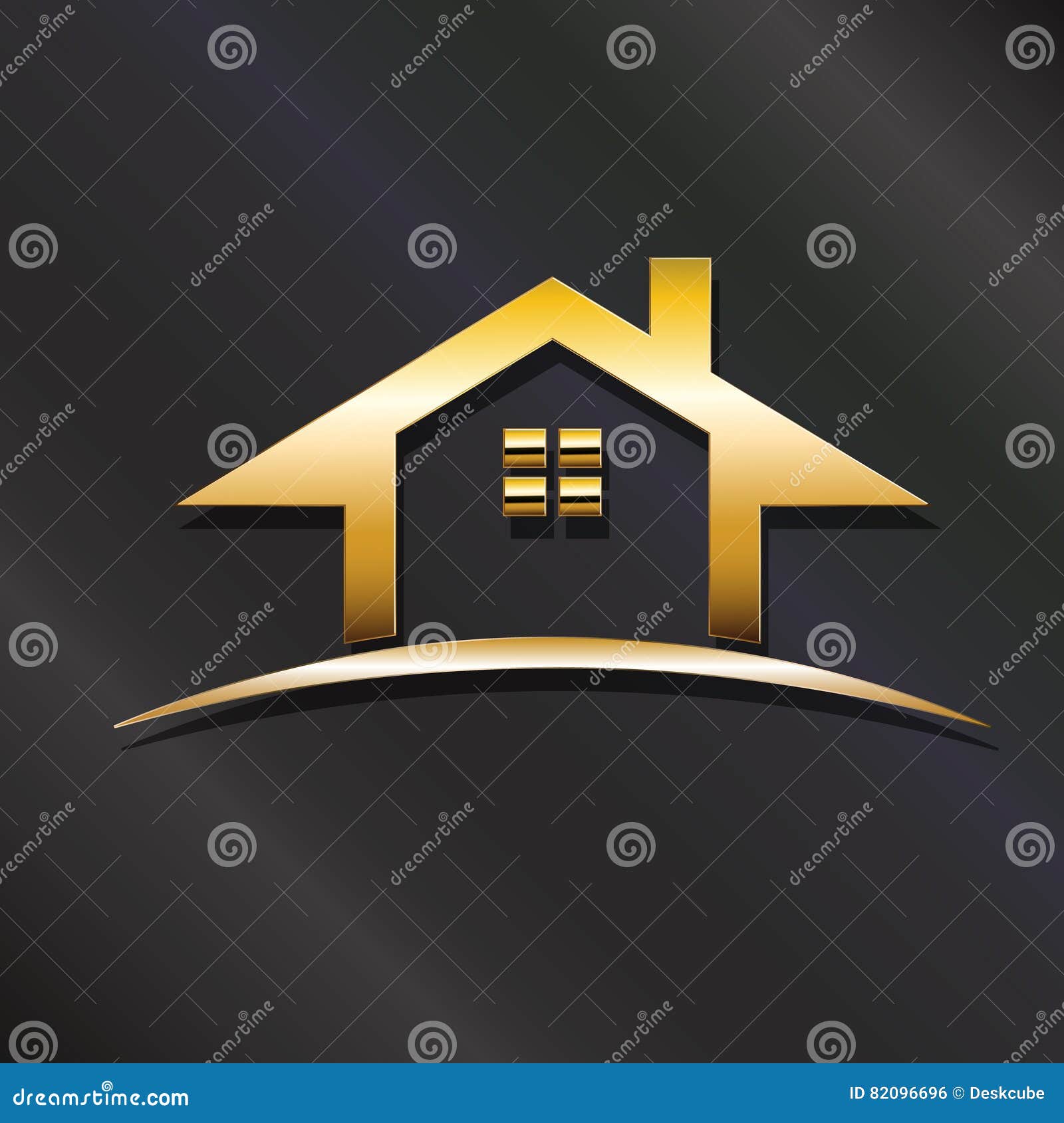 Casa De Oro Para El Ejemplo De Real Estate Ilustración del Vector