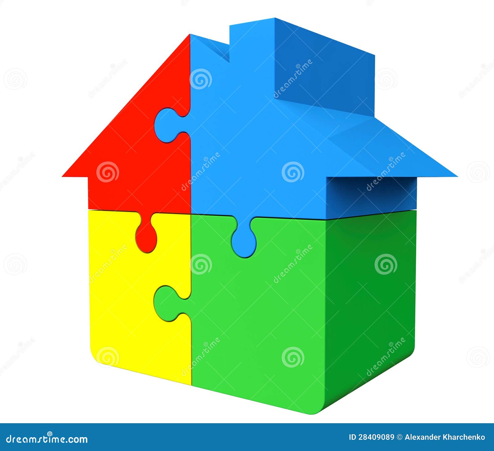 Casa de rompecabezas stock de ilustración. Ilustración de parte 28409089