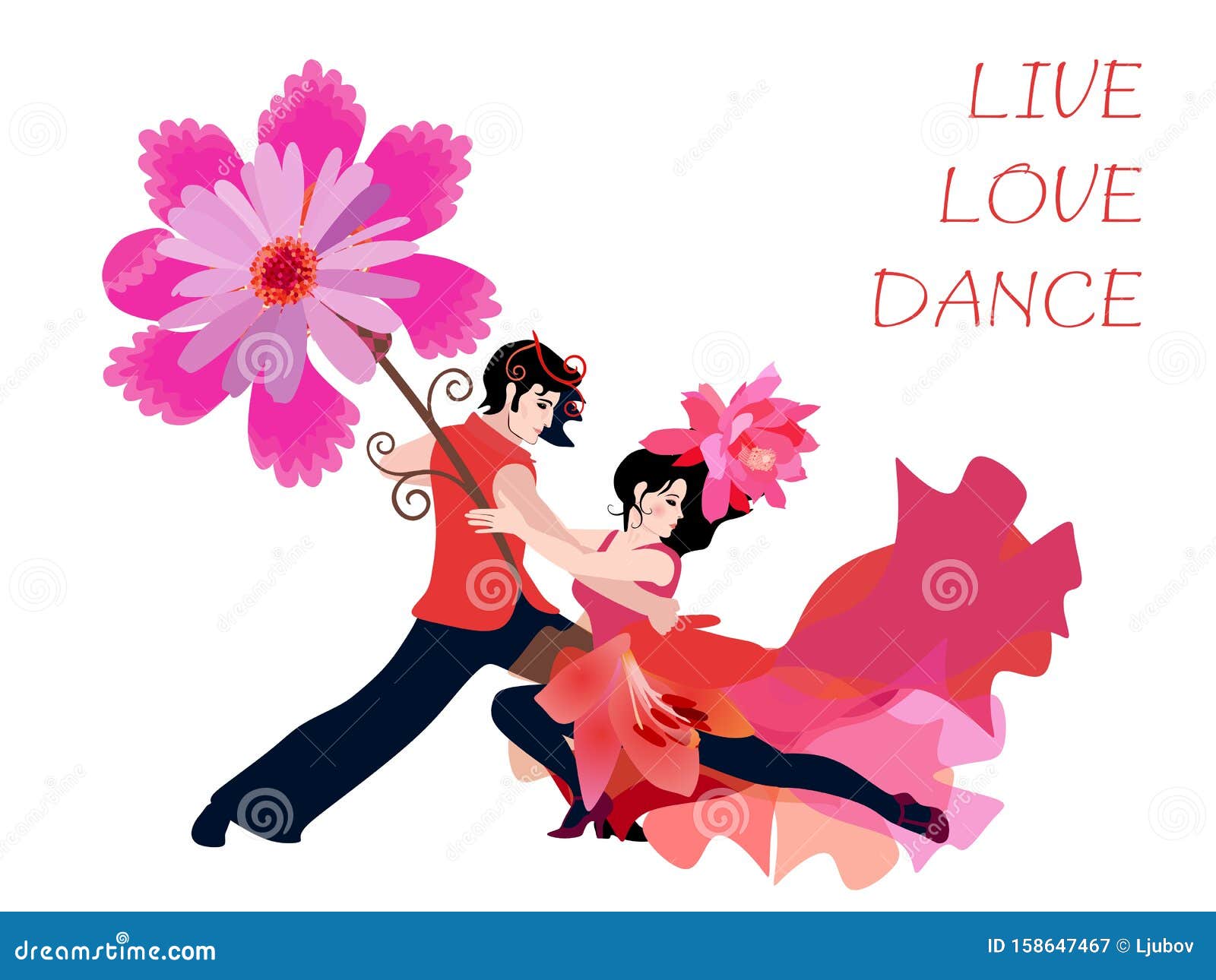 Casal Sexy Caucasiano Dançando Tango, Salsa Ou Samba Com Uma Enorme Flor De  Fantasia Isolada Em Fundo Branco Ilustração do Vetor - Ilustração de  senhora, menina: 158647467